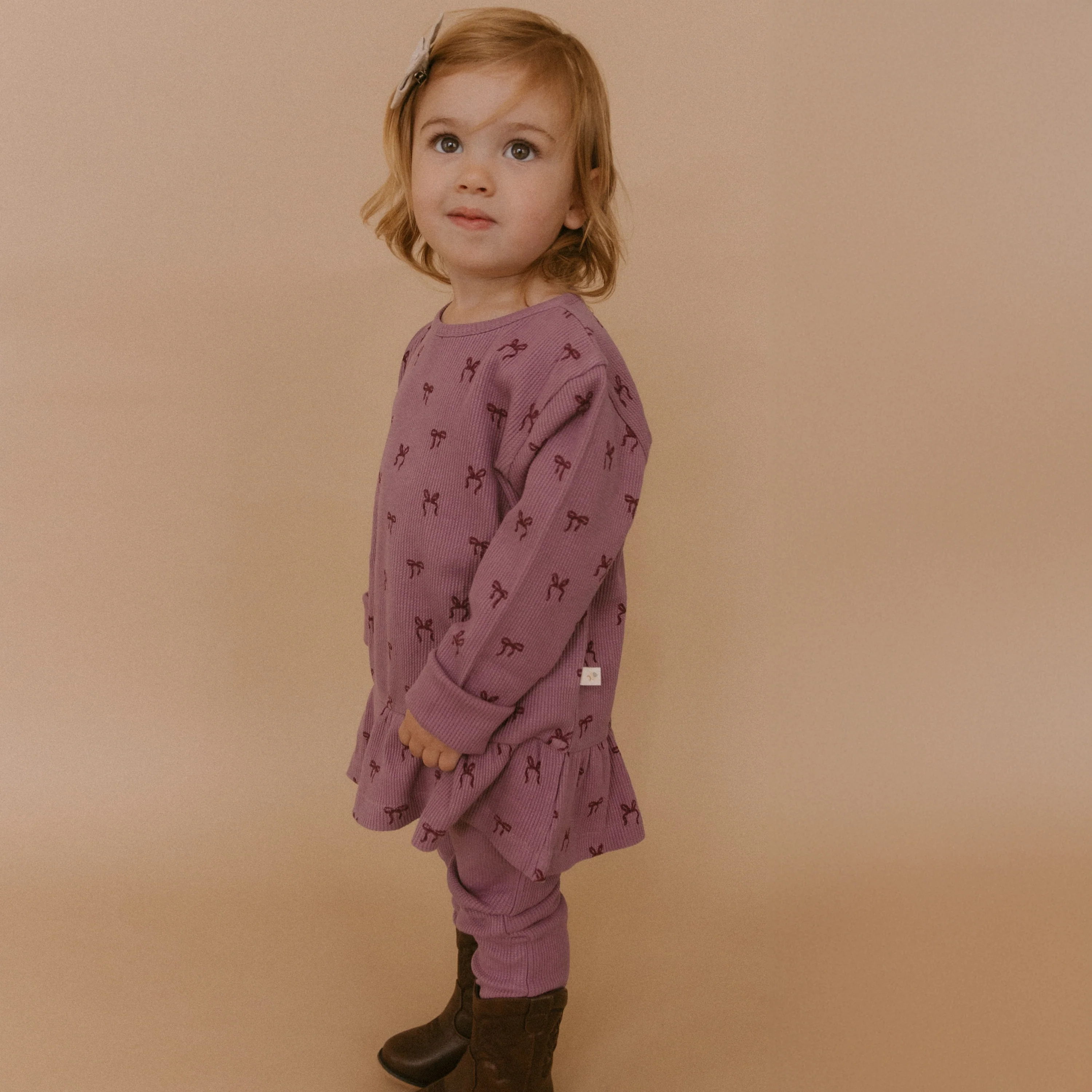 Organic Peplum Top & Leggings Set - Bows