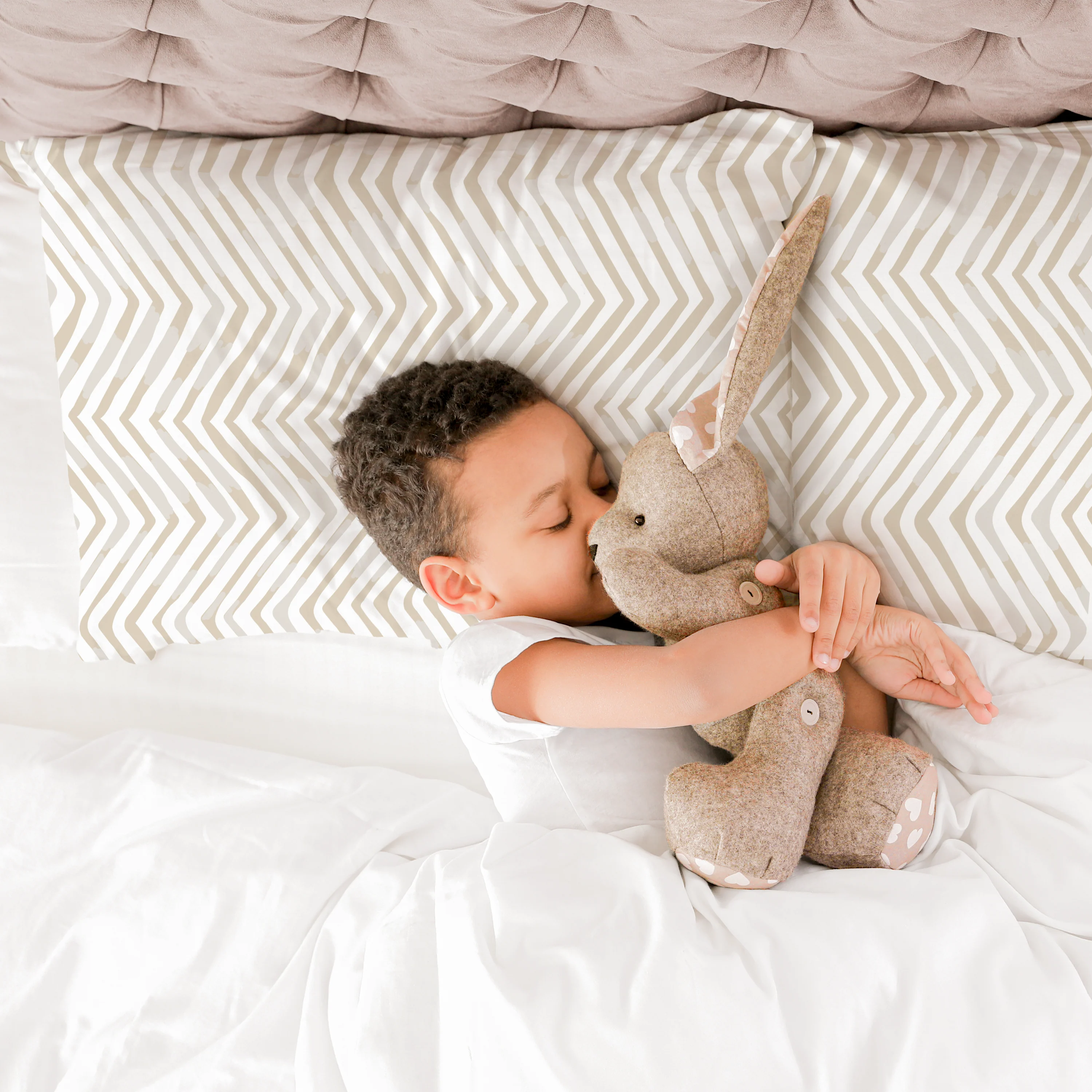 Organic Toddler Pillowcase - Herringbone - Image 2