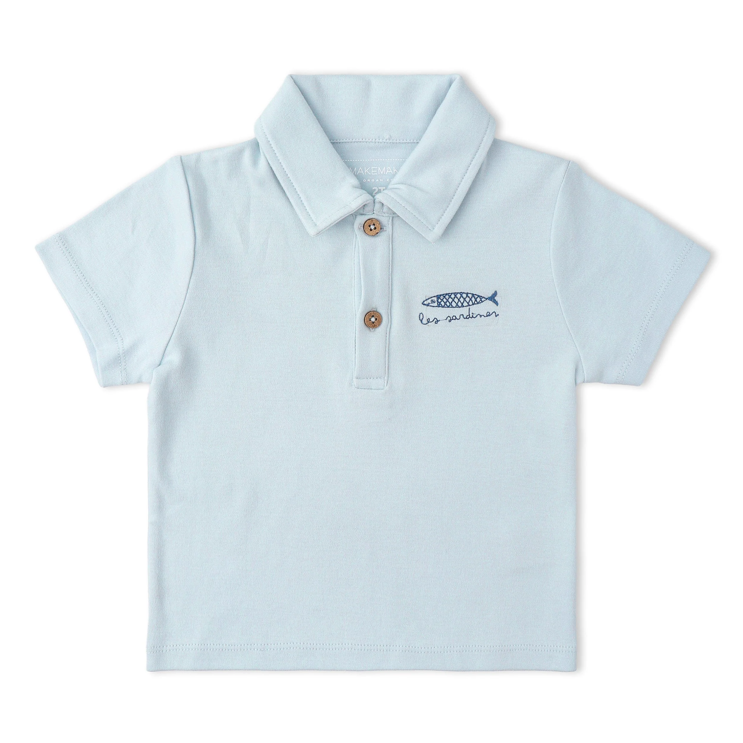 Organic Polo Shirt & Shorts Set - Light Blue - Image 4