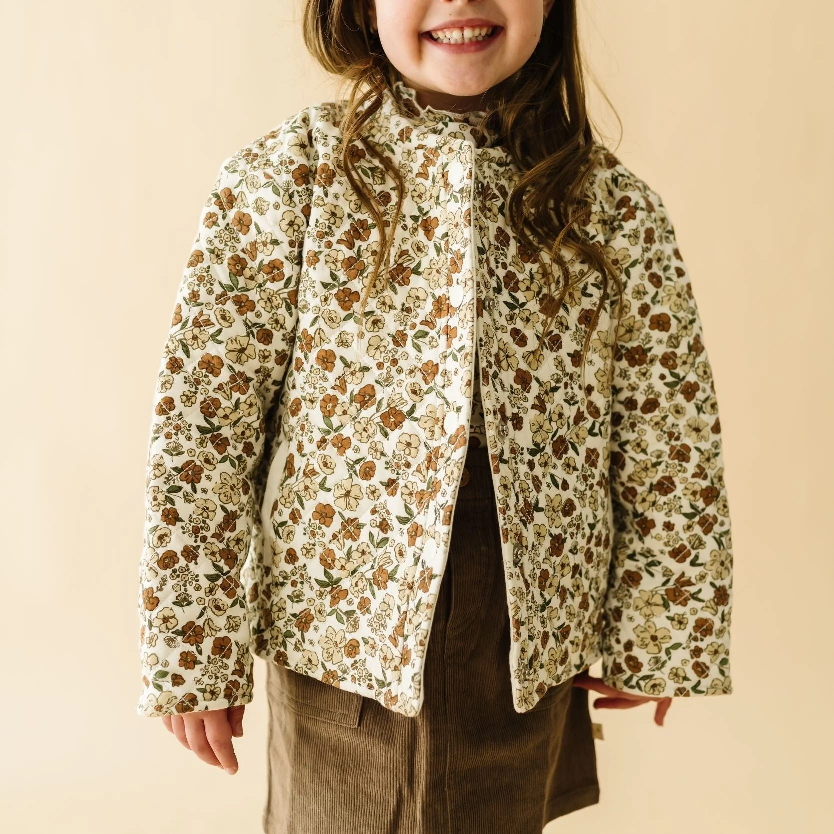 Organic Quilted Button Jacket - Daffodil - Image 3