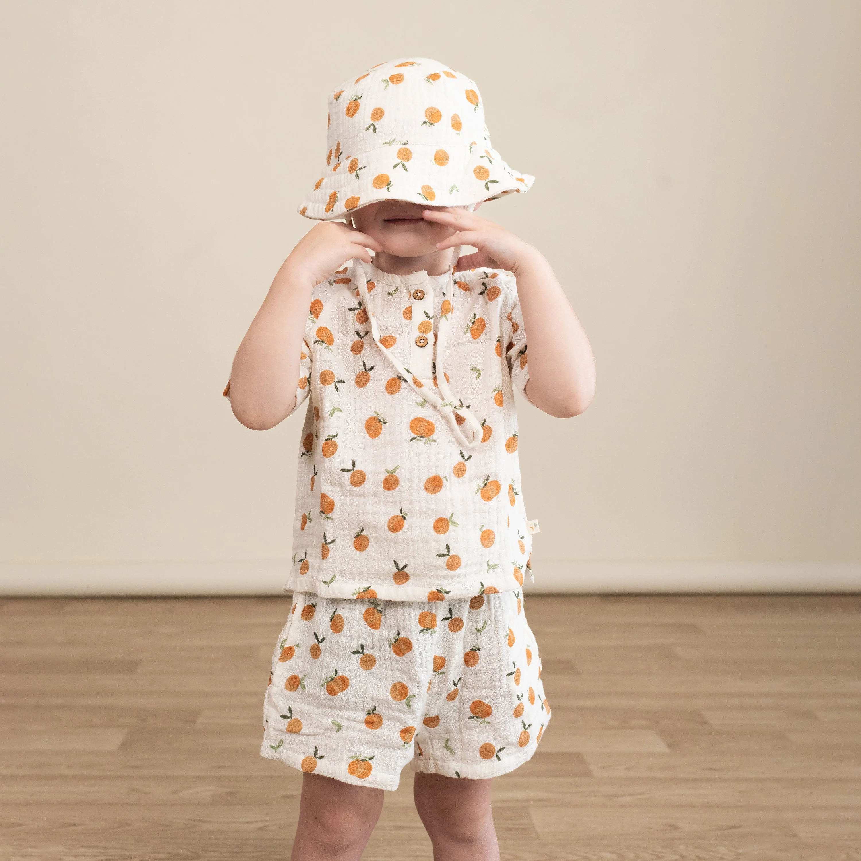 Organic Raglan Shirt & Short Set - Mandarin - Image 3