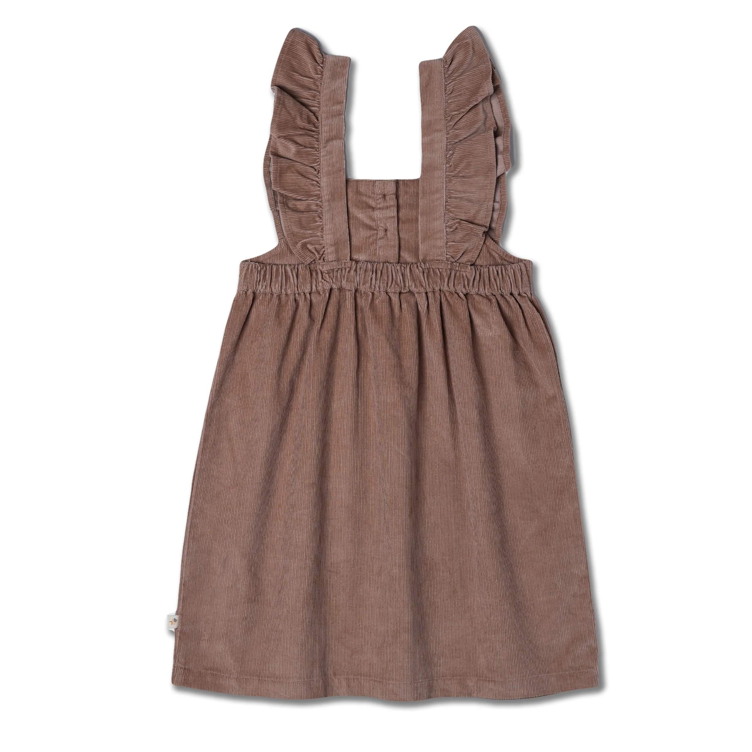 Organic Ruffle Corduroy Dress - Taupe - Image 4