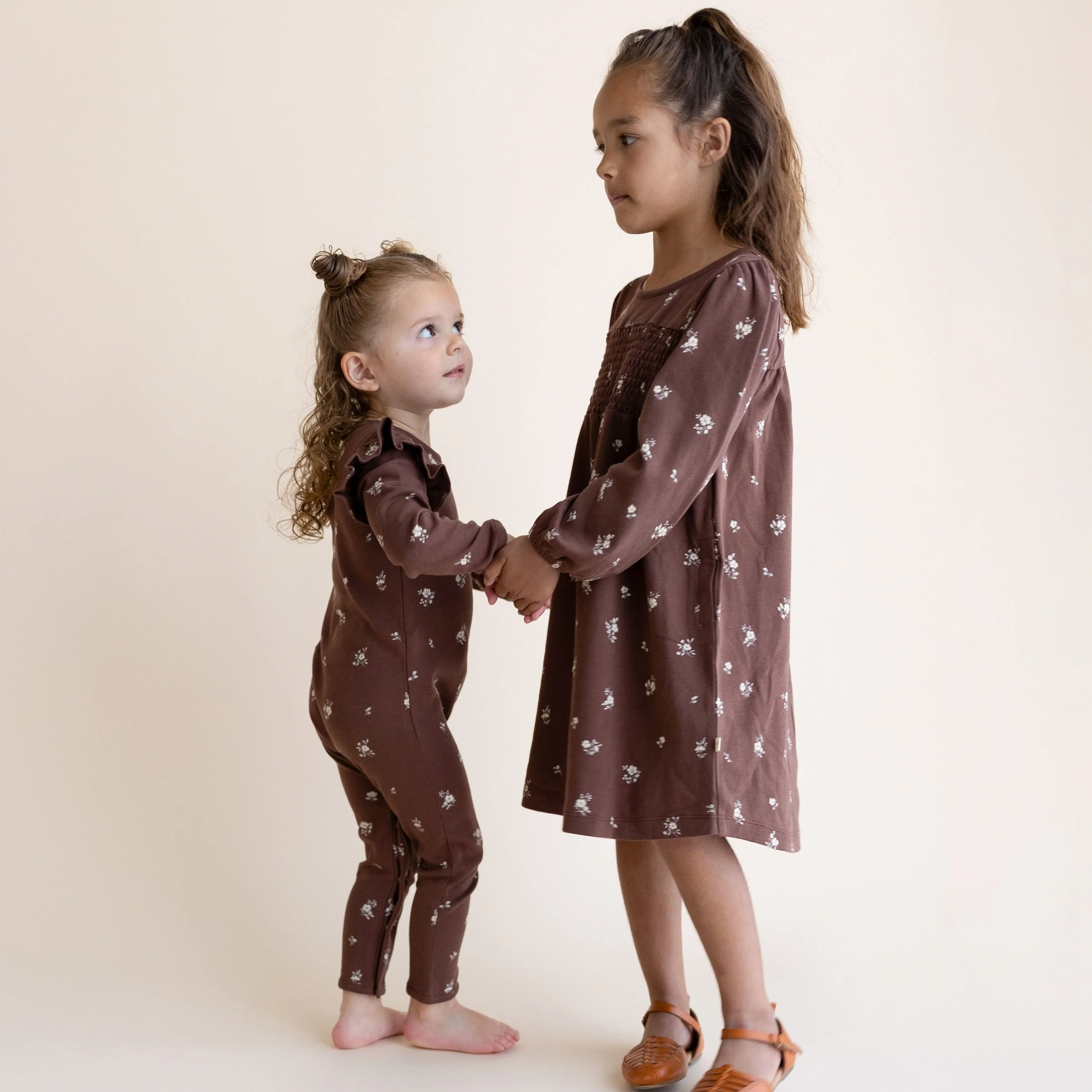 Organic Ruffle Full Sleeve Romper - Birch - Image 3
