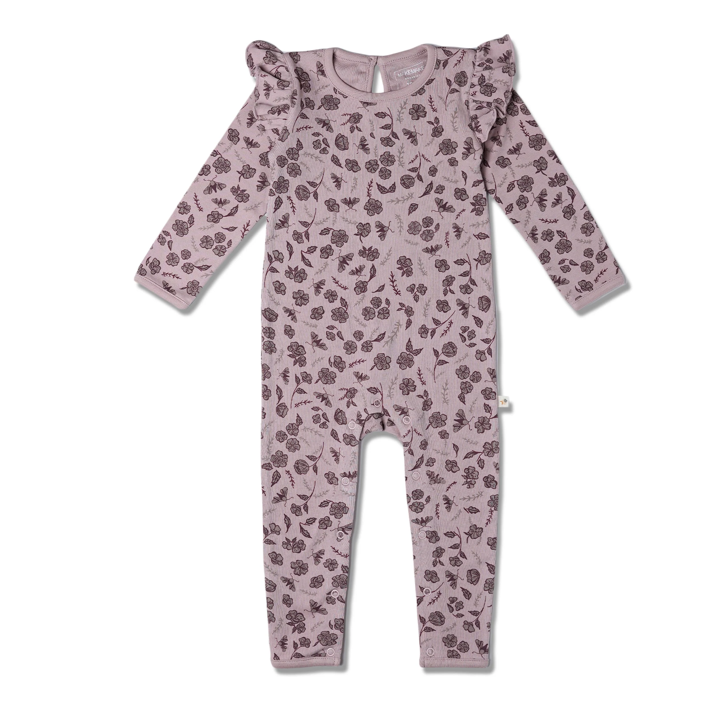 Organic Ruffle Full Sleeve Romper - Mystic Floral - Image 2