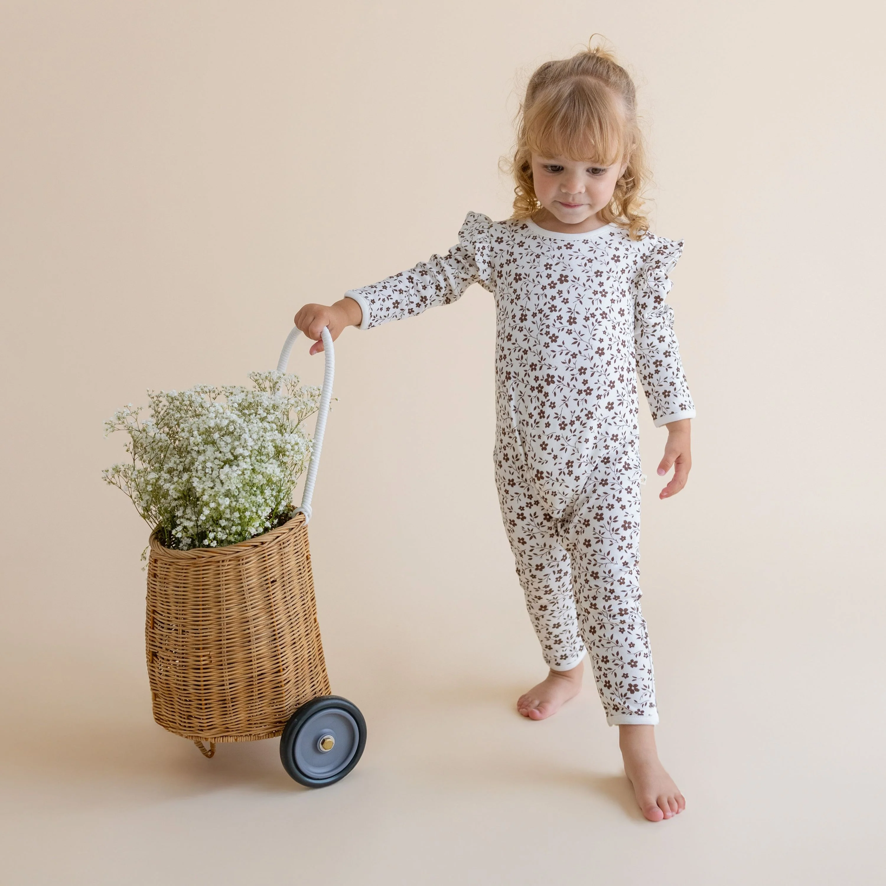 Organic Ruffle Full Sleeve Romper - Wildvine