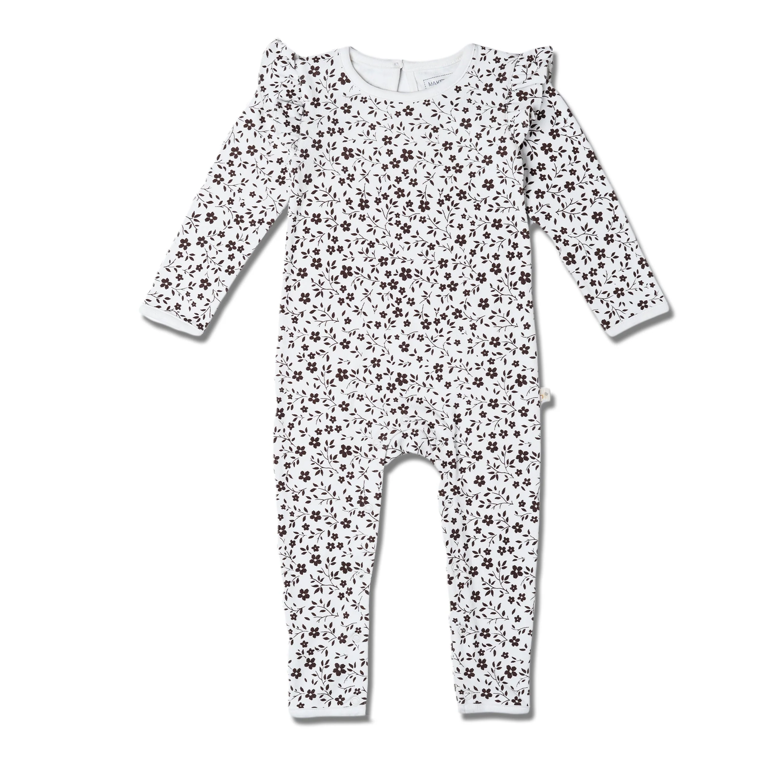Organic Ruffle Full Sleeve Romper - Wildvine - Image 2