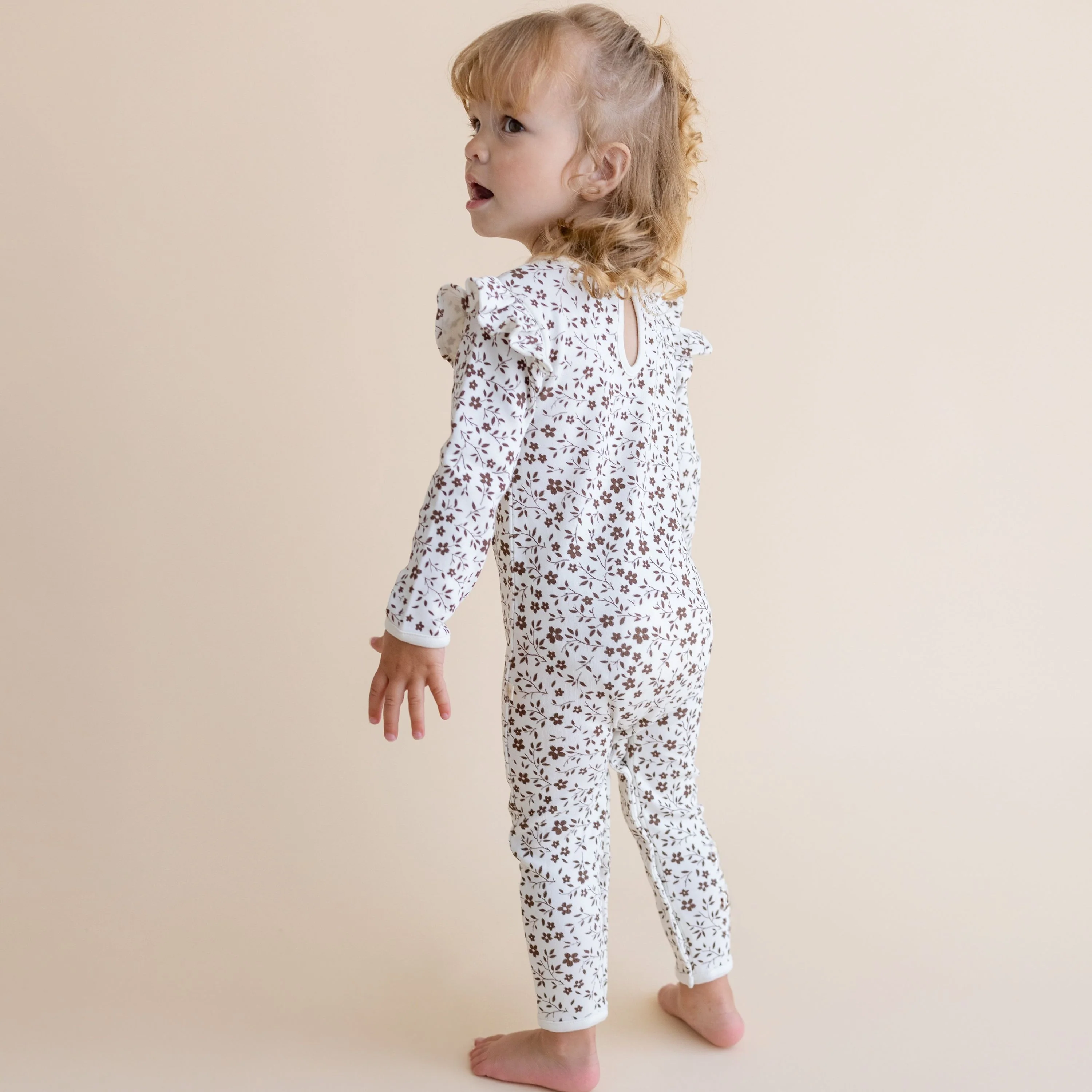 Organic Ruffle Full Sleeve Romper - Wildvine - Image 3