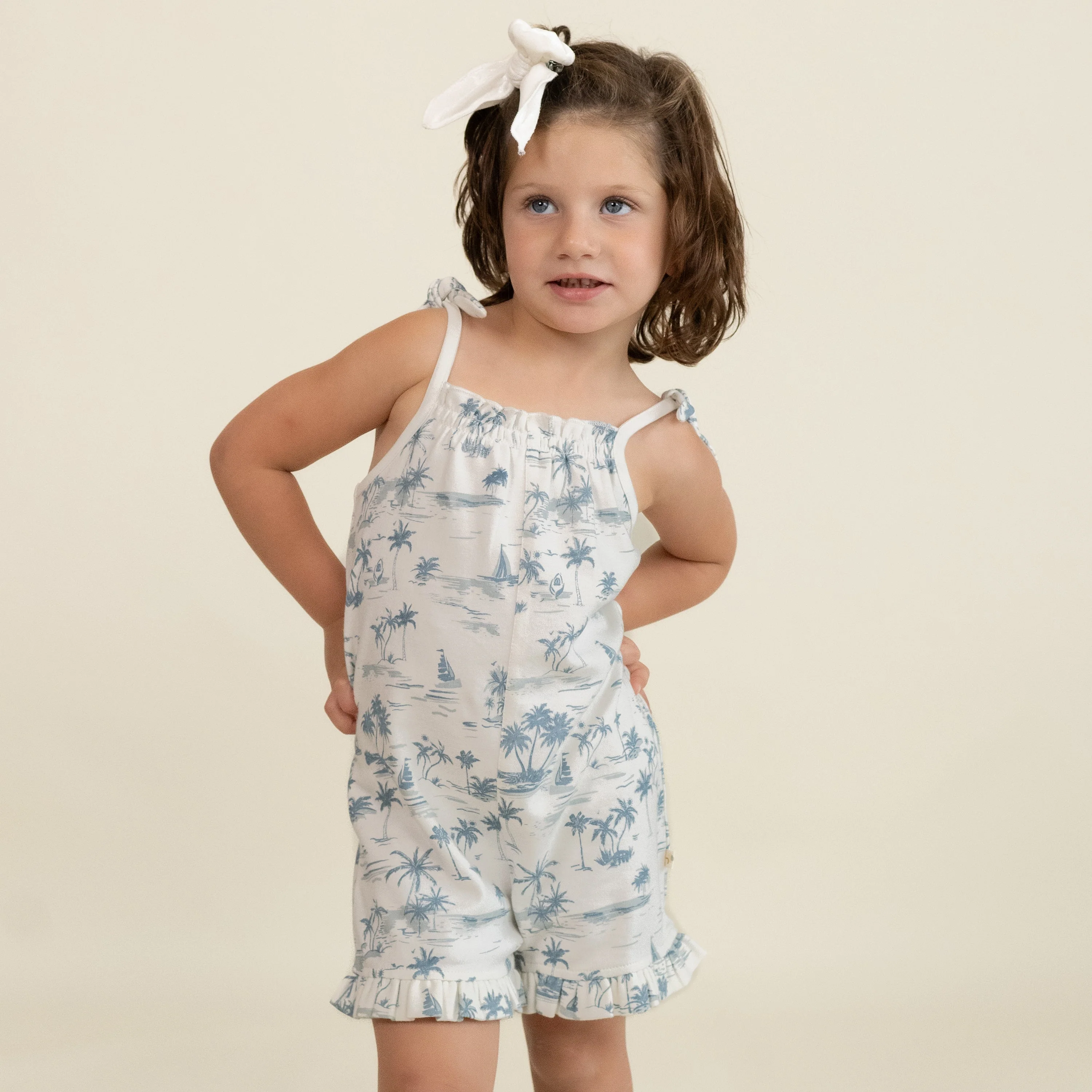Organic Ruffle Jumpsuit - Coastal - Image 3