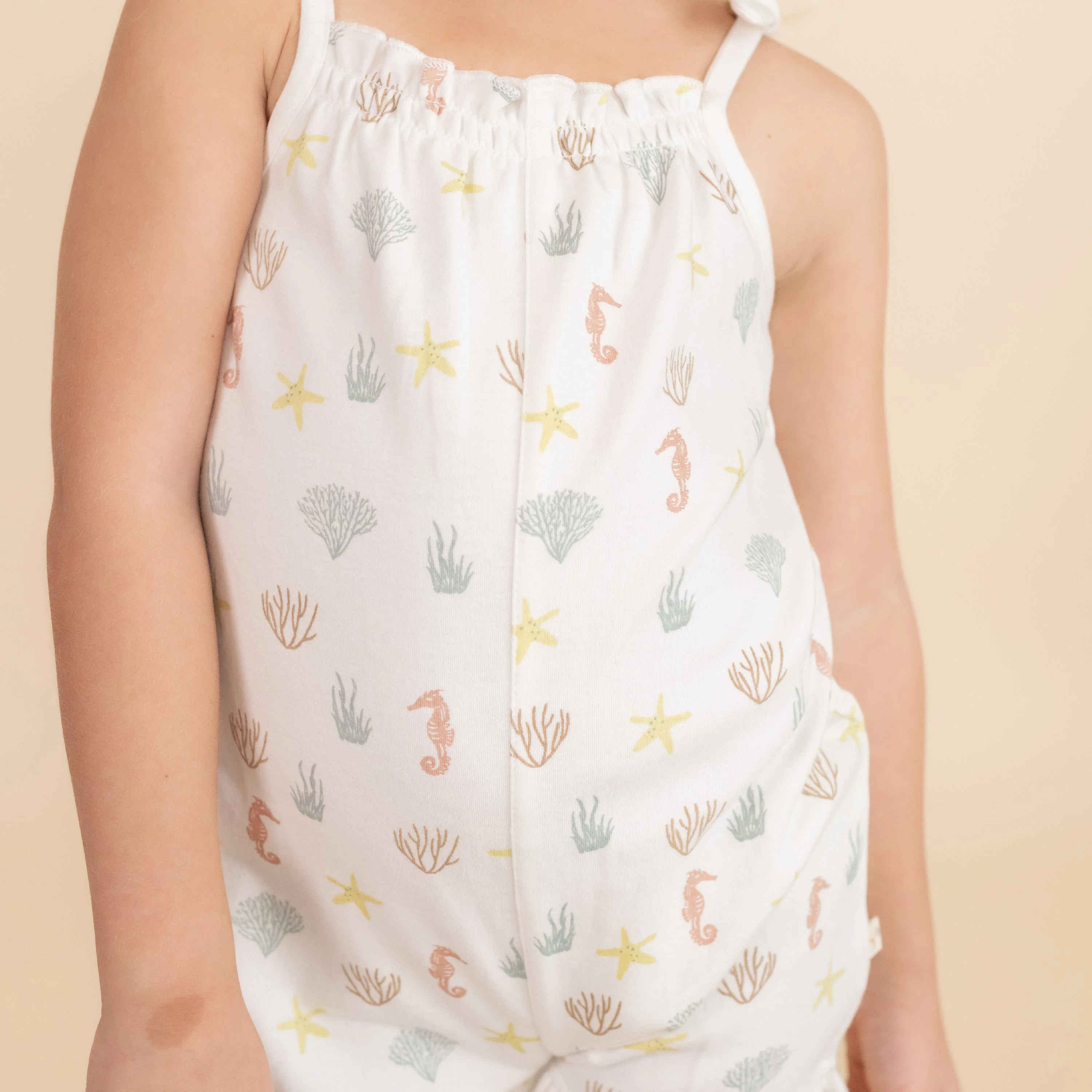 Organic Ruffle Jumpsuit - Coral - Image 3