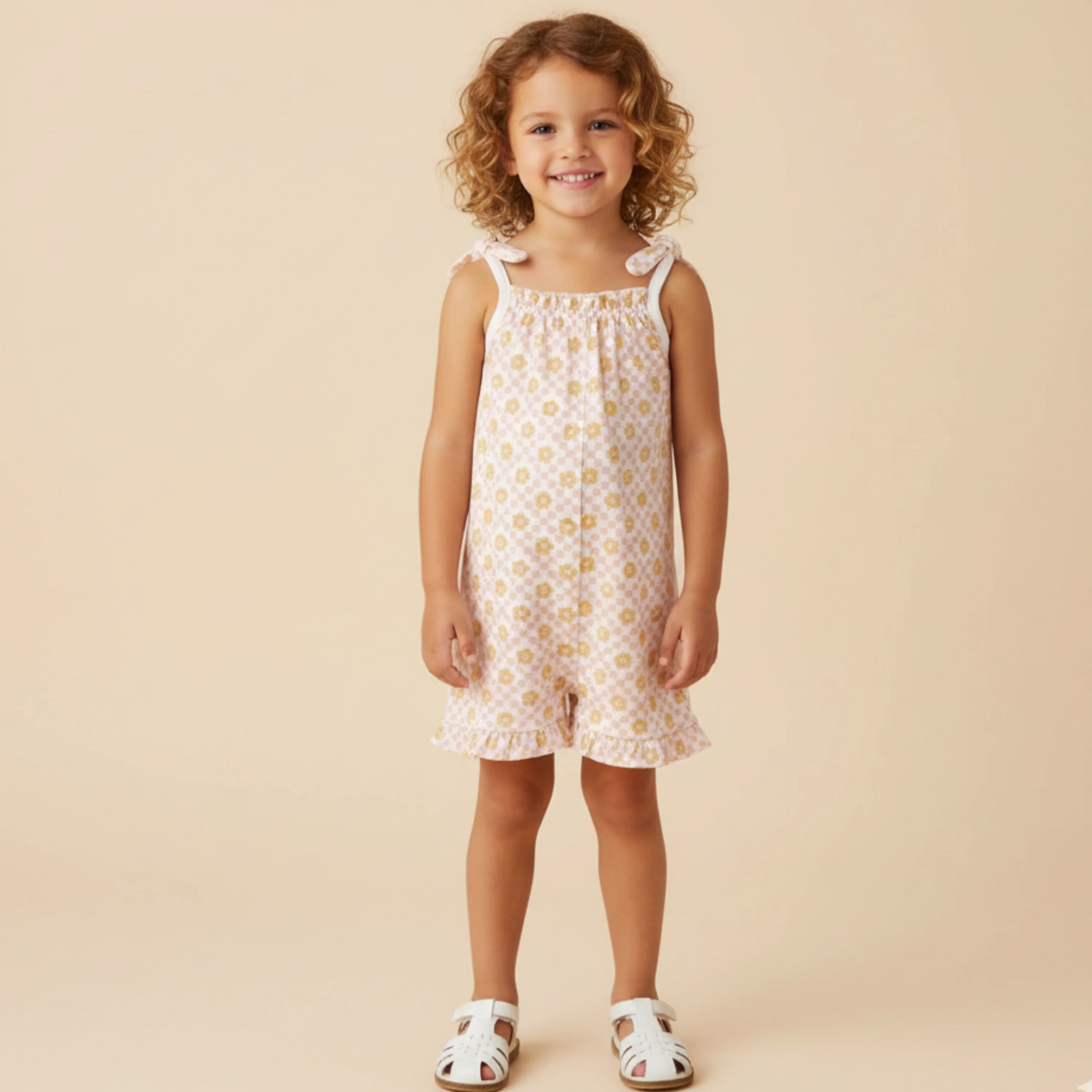 Organic Ruffle Jumpsuit - Pop Floral - Image 3
