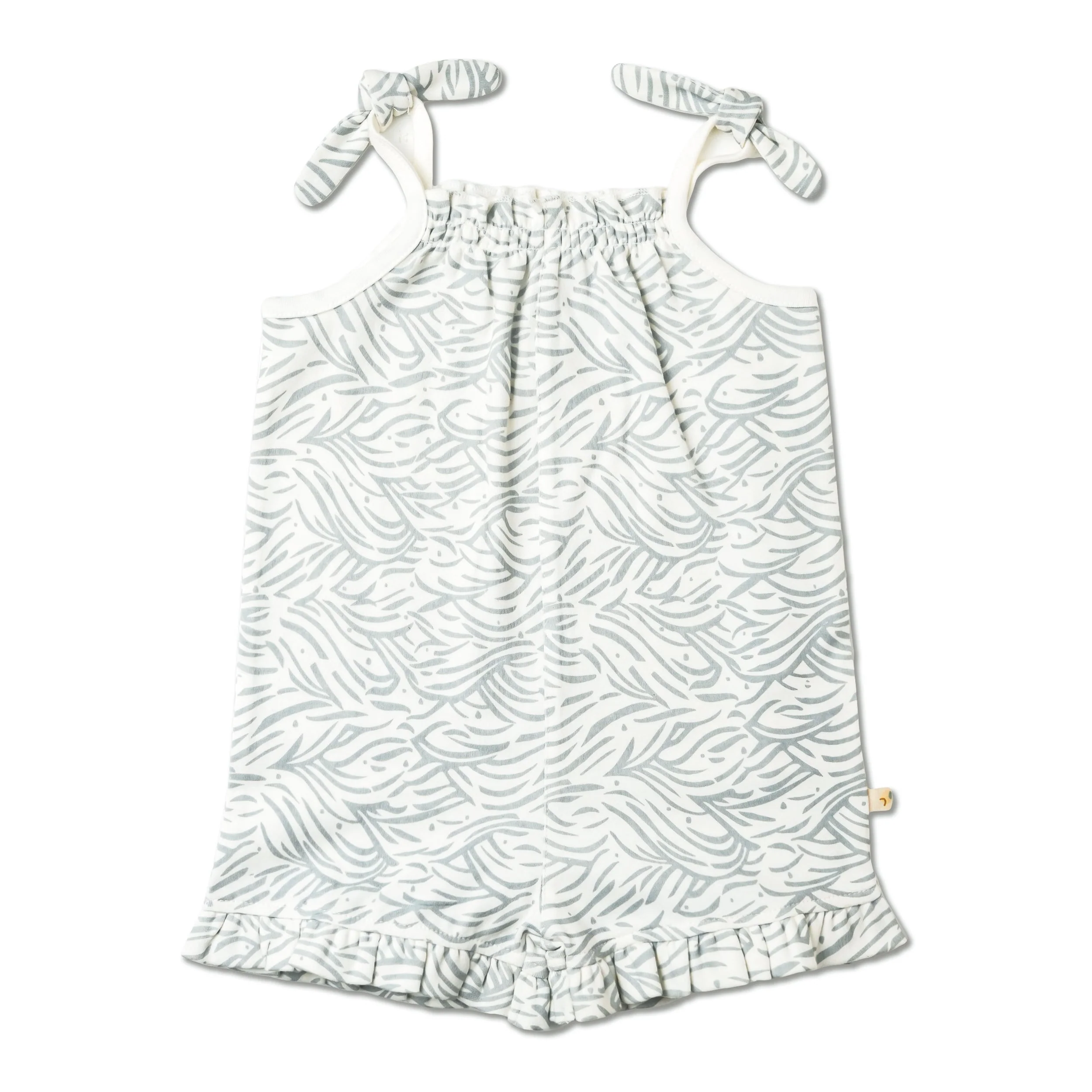 Organic Ruffle Jumpsuit - Waves - Image 2