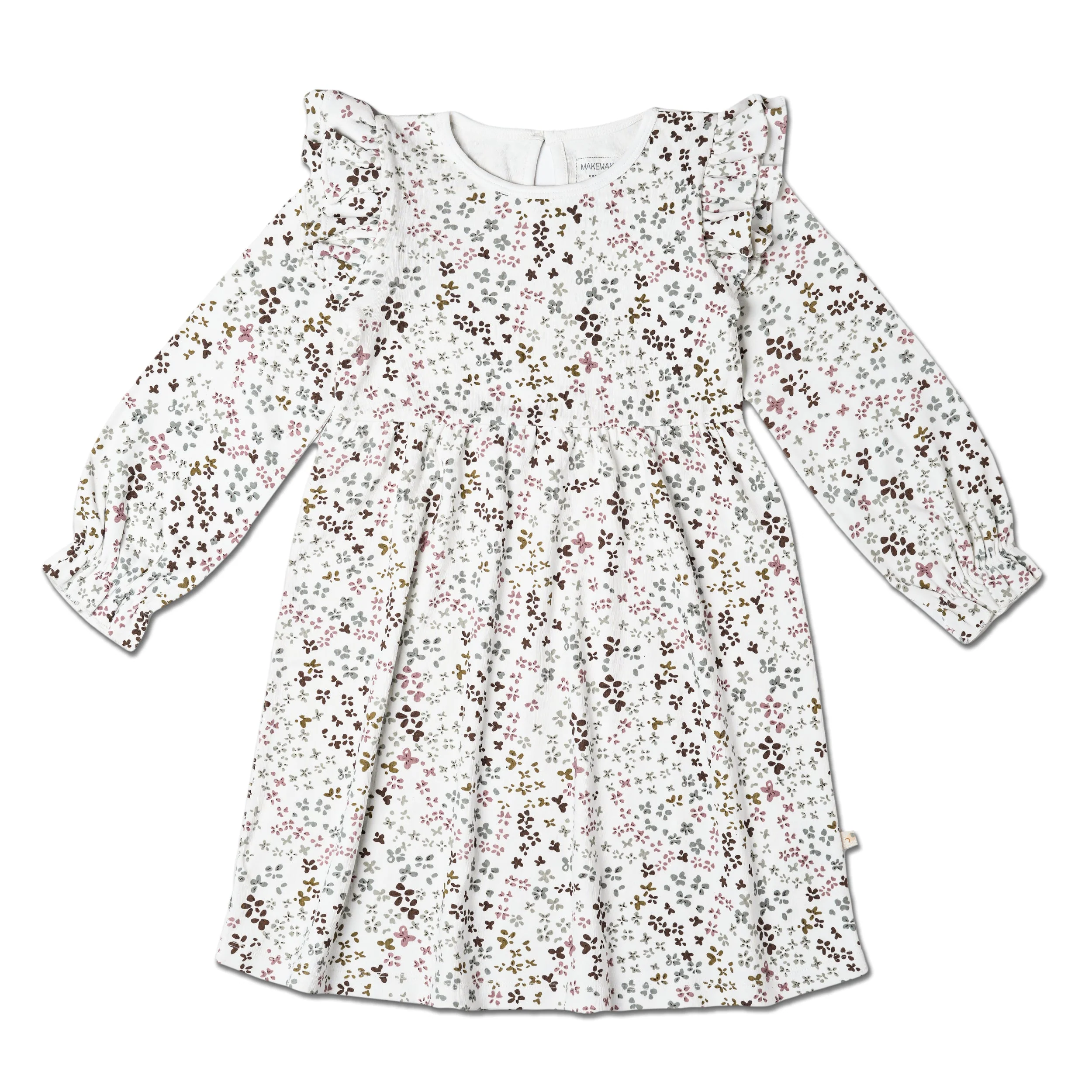 Organic Ruffle Sleeve Dress - Garden - Image 2