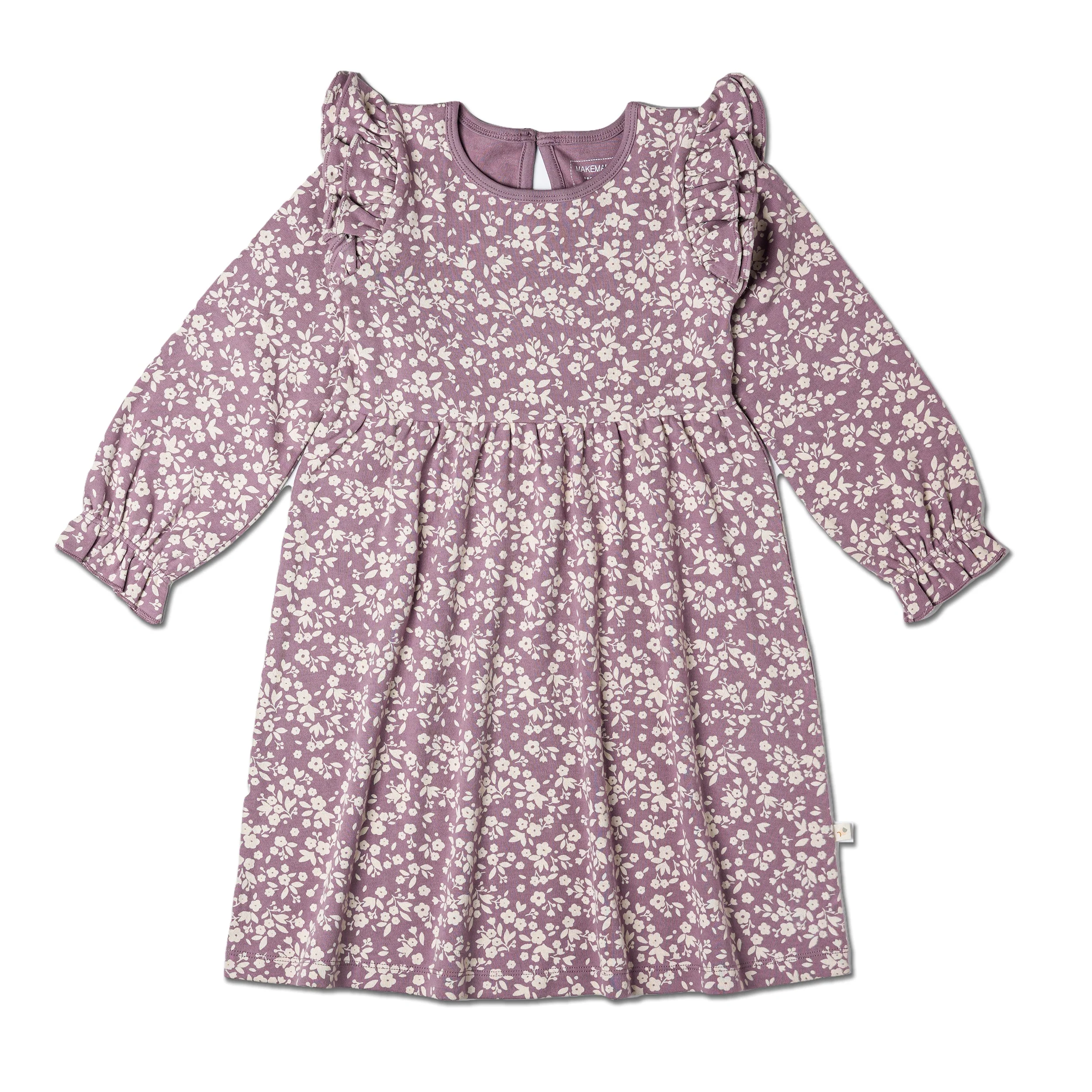 Organic Ruffle Sleeve Dress - Thistle - Image 2