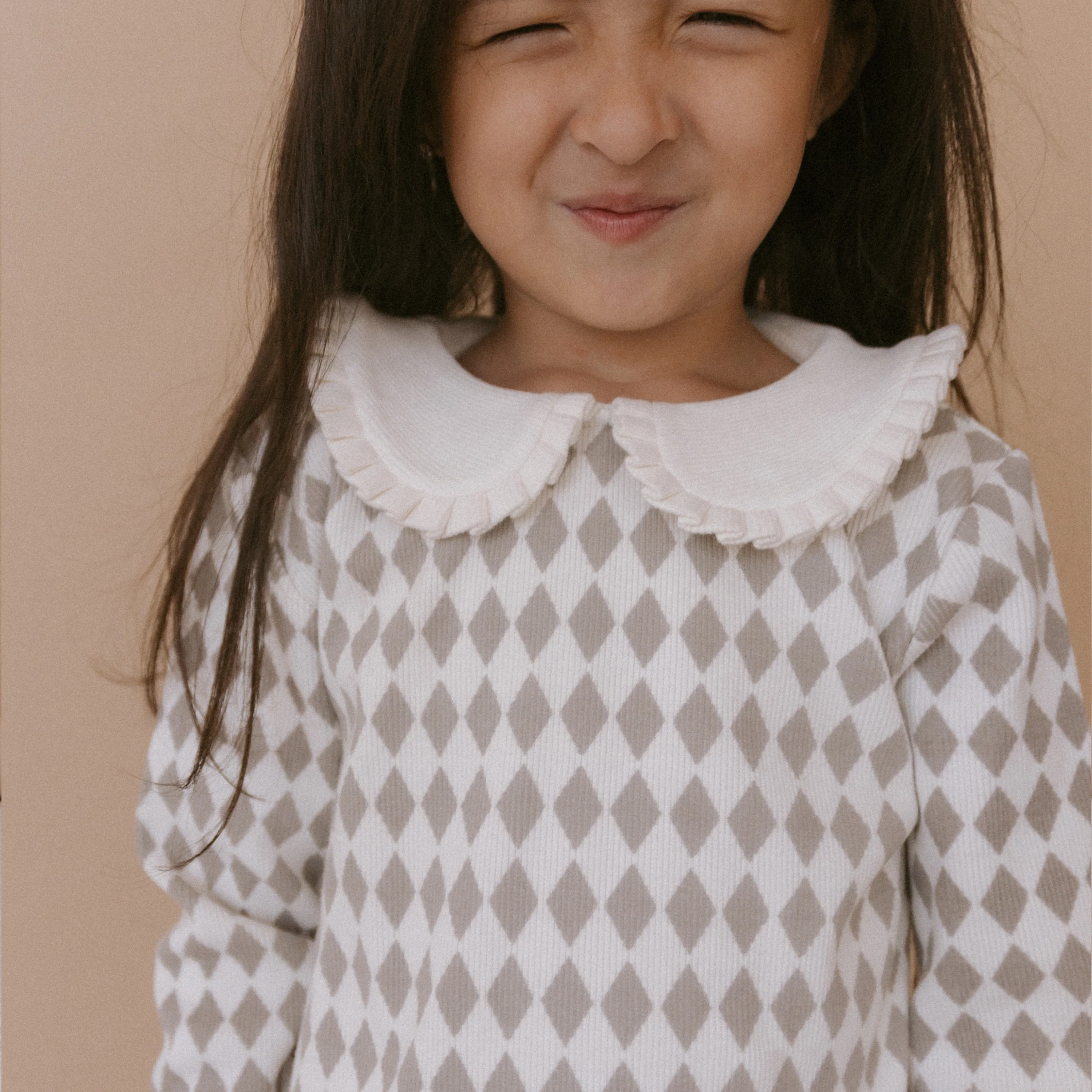 Organic Ruffle Collar Top & Leggings Set - Harlequin - Image 2