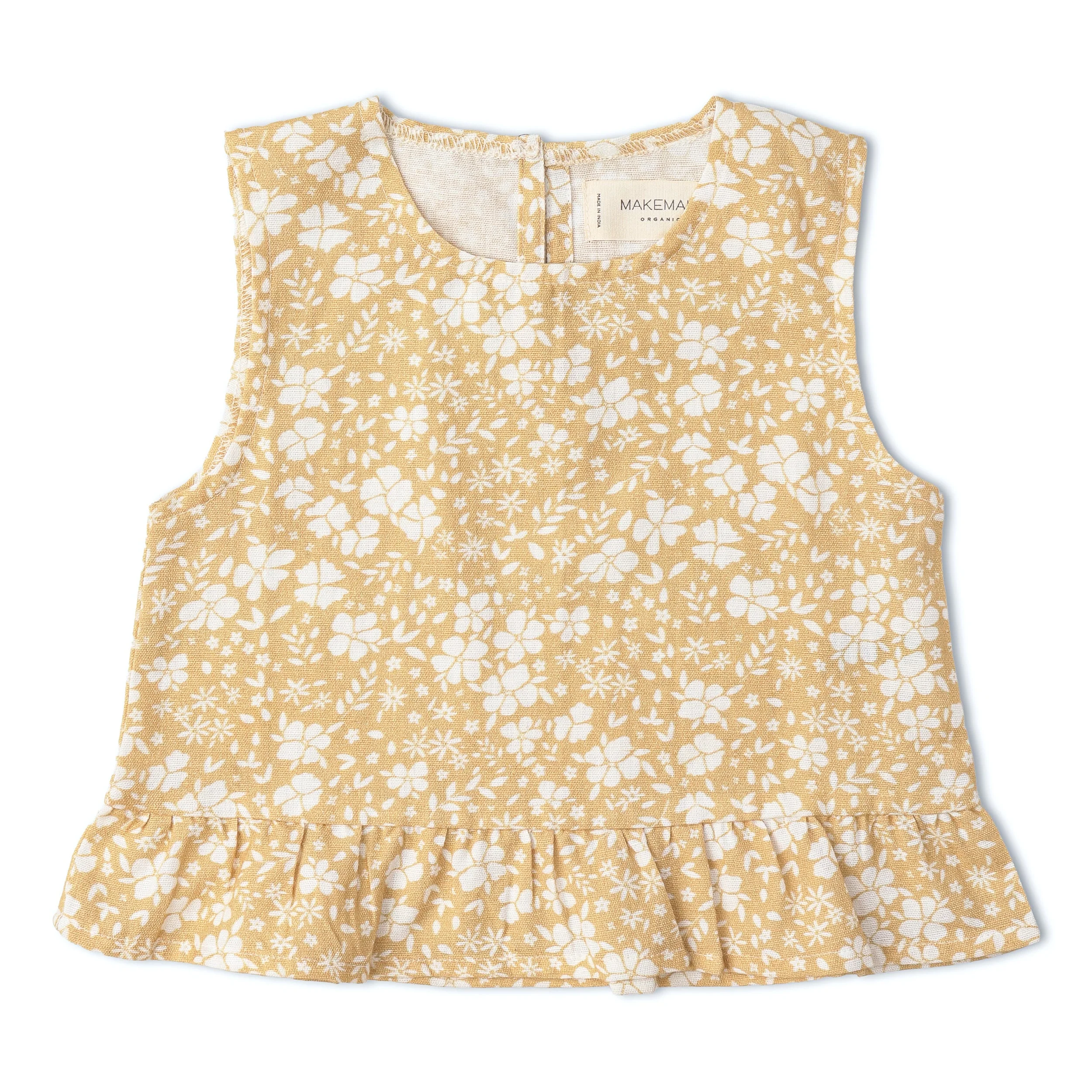 Organic Ruffle Top & Pants Set - Yellow Blossom - Image 4