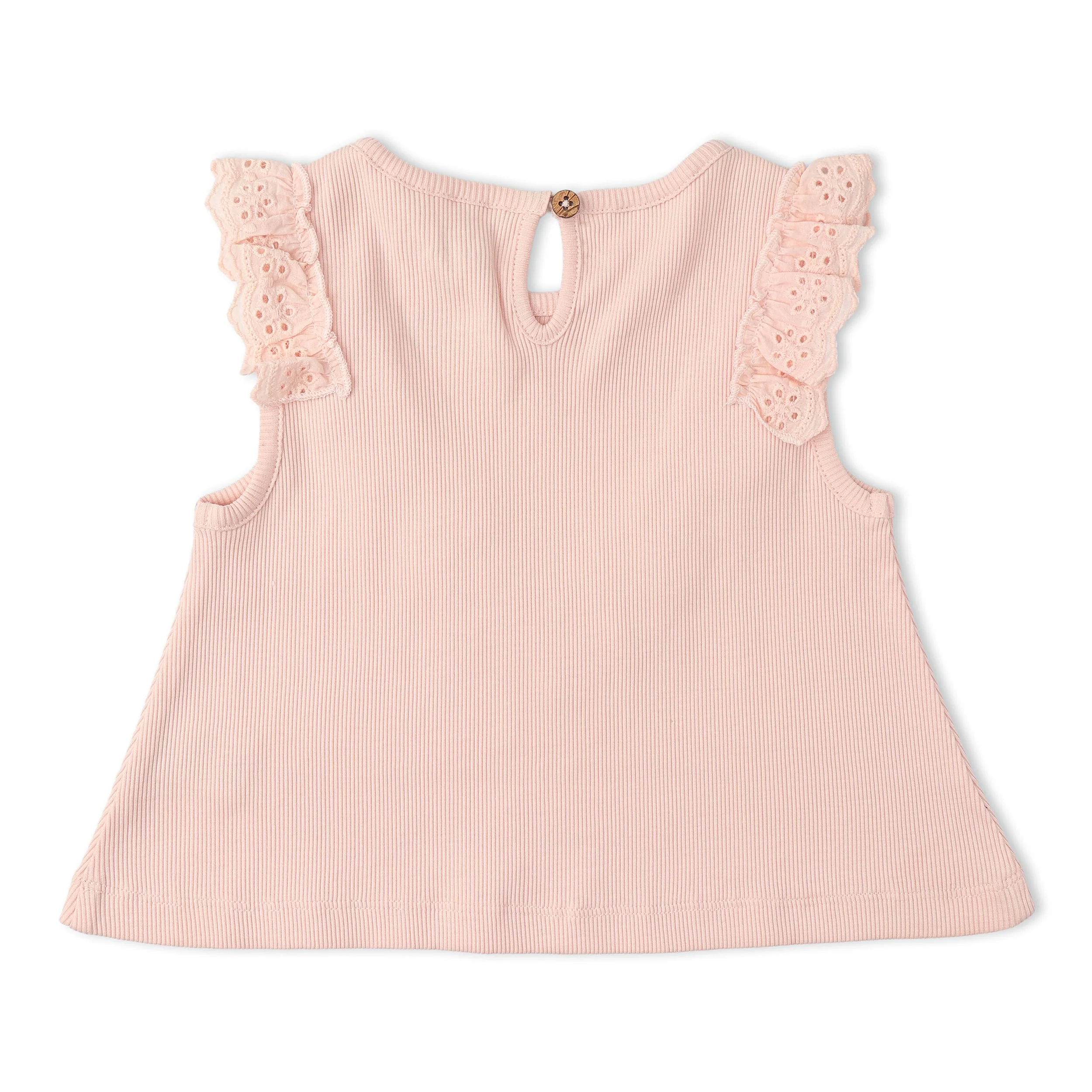 Organic Ruffle Top & Shorts Set - Blush - Image 4