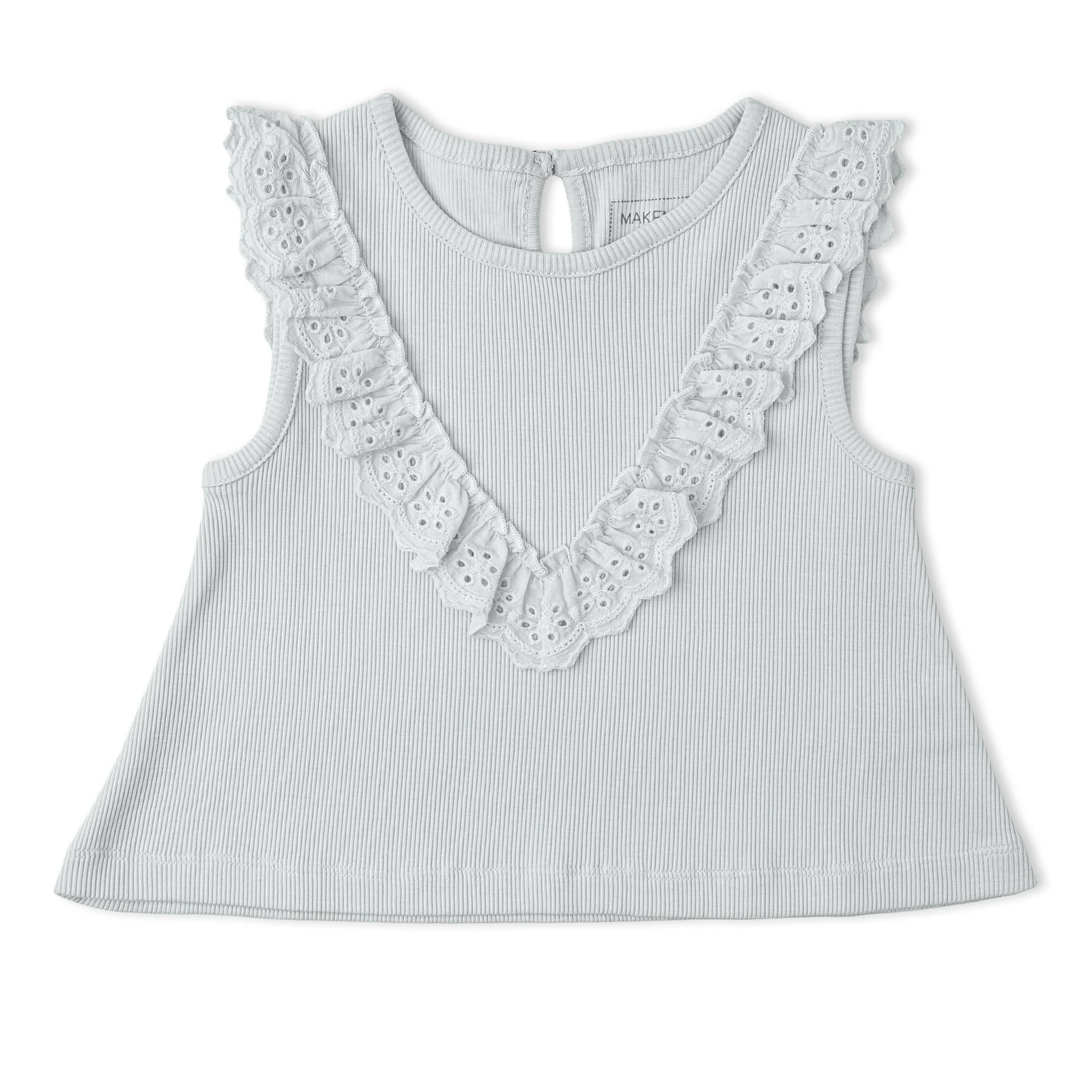 Organic Ruffle Top & Shorts Set - Fog - Image 6