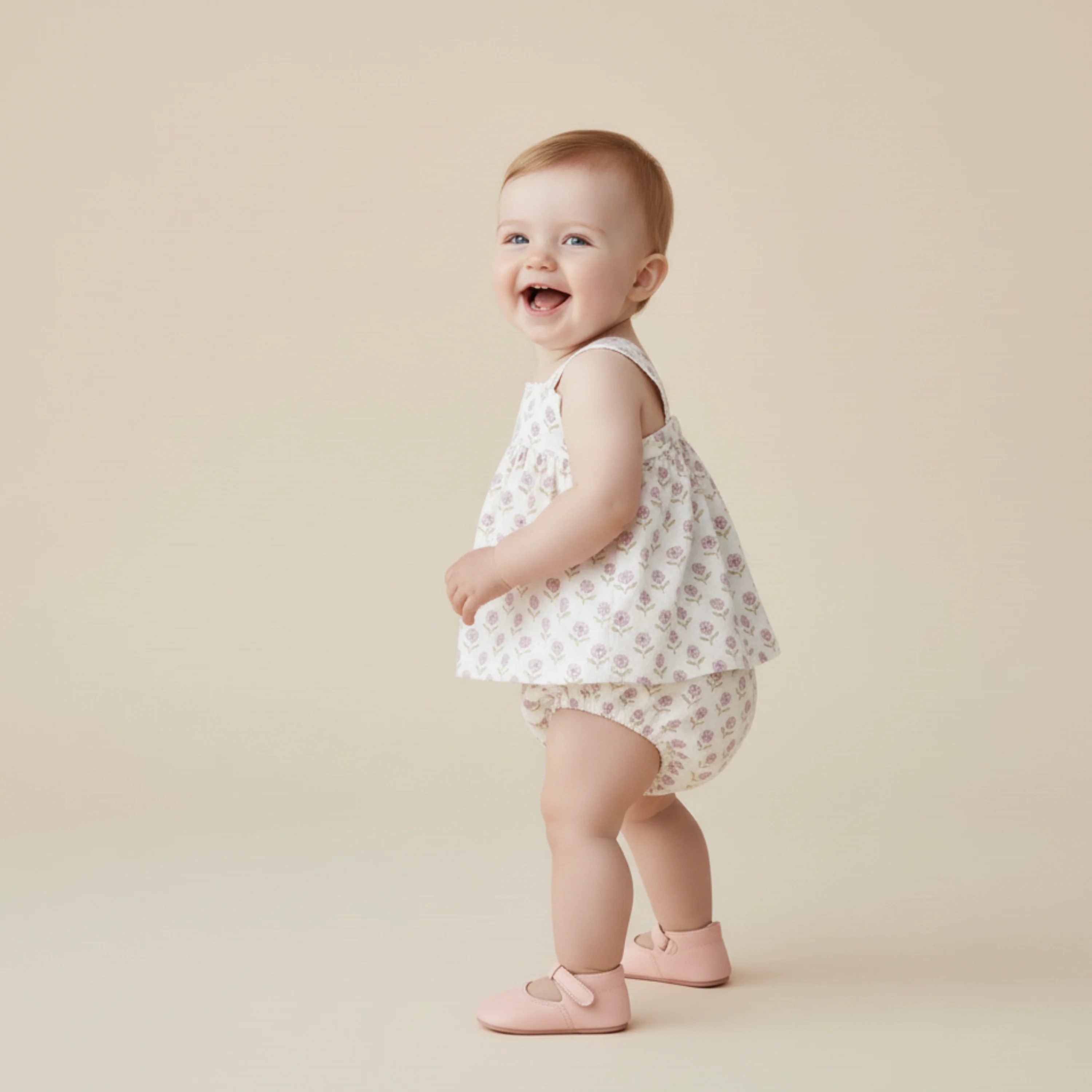Organic Scalloped Top & Bloomers Set - Lavender - Image 3