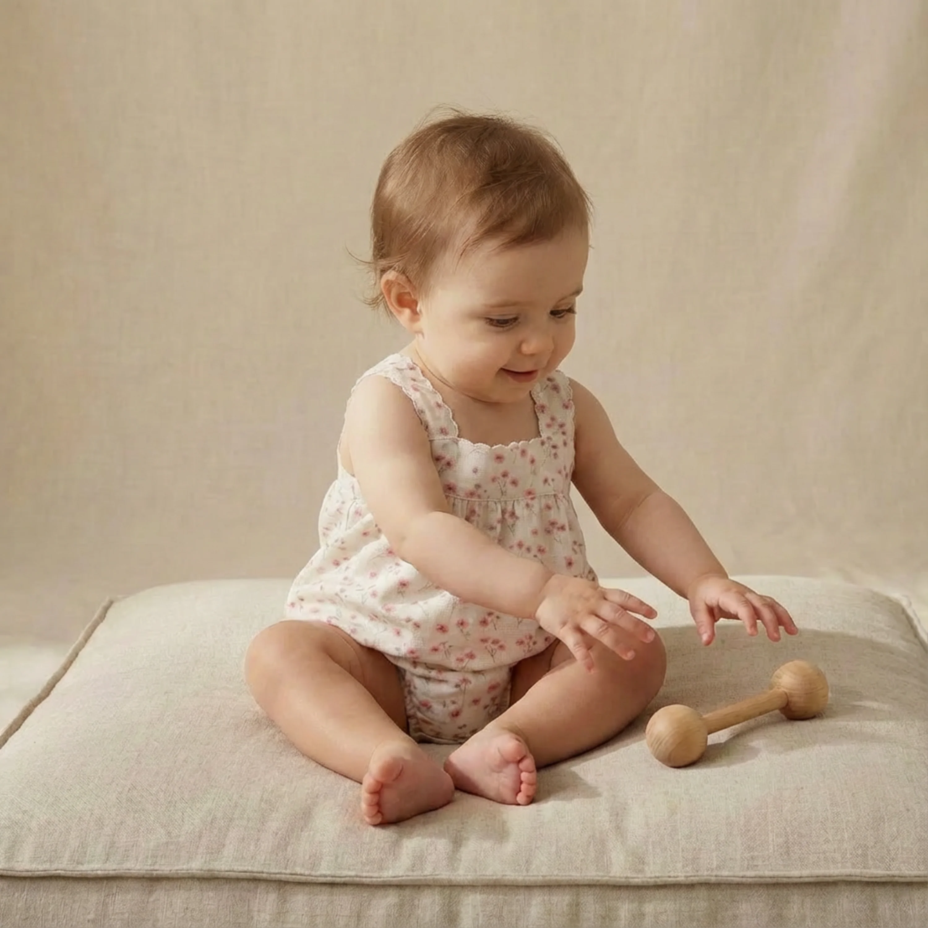 Organic Scalloped Top & Bloomers Set - Pink Bloom - Image 3