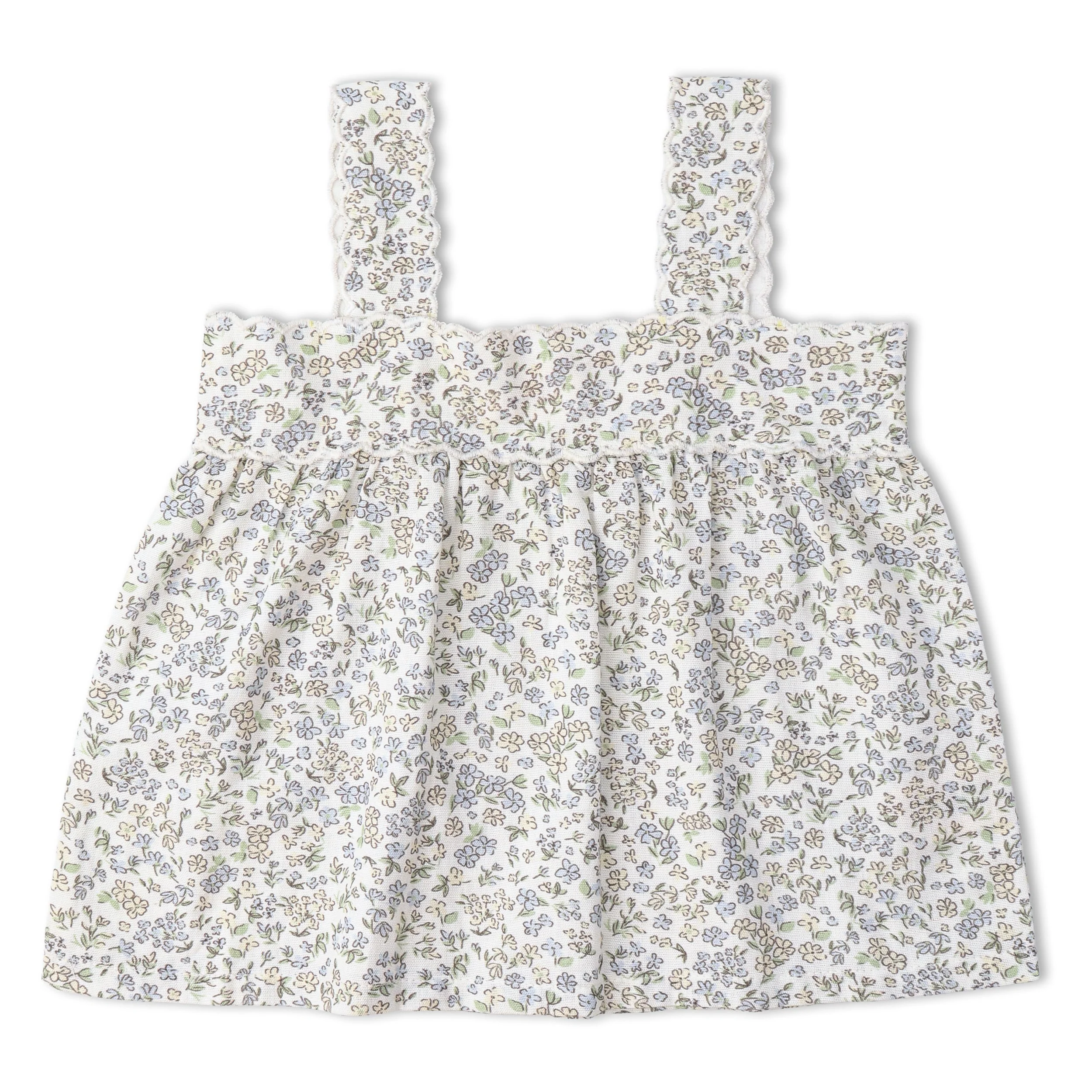 Organic Scalloped Top & Bloomers Set - Tulle Floral - Image 4