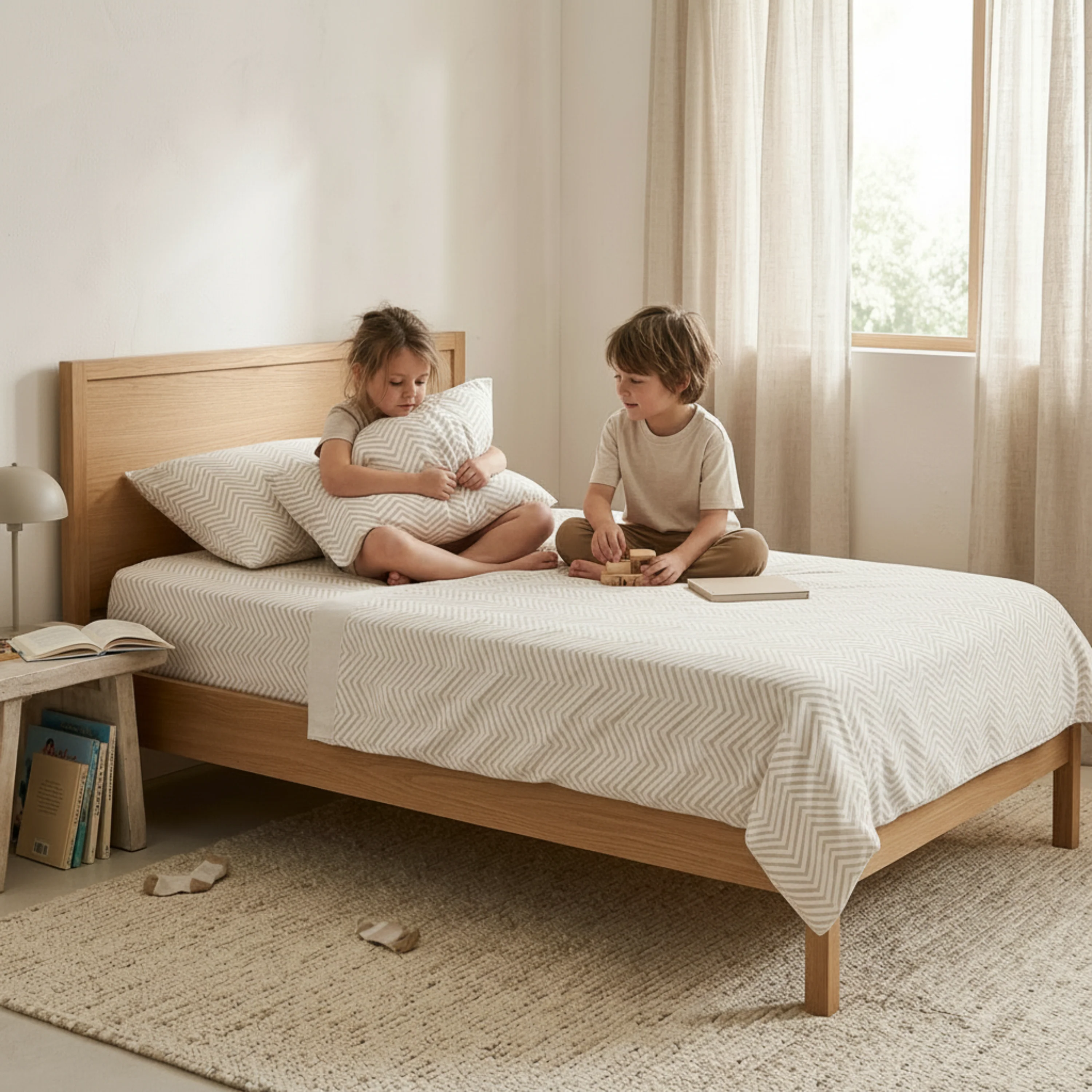 Organic Cotton Sheet Set - Herringbone - Image 8
