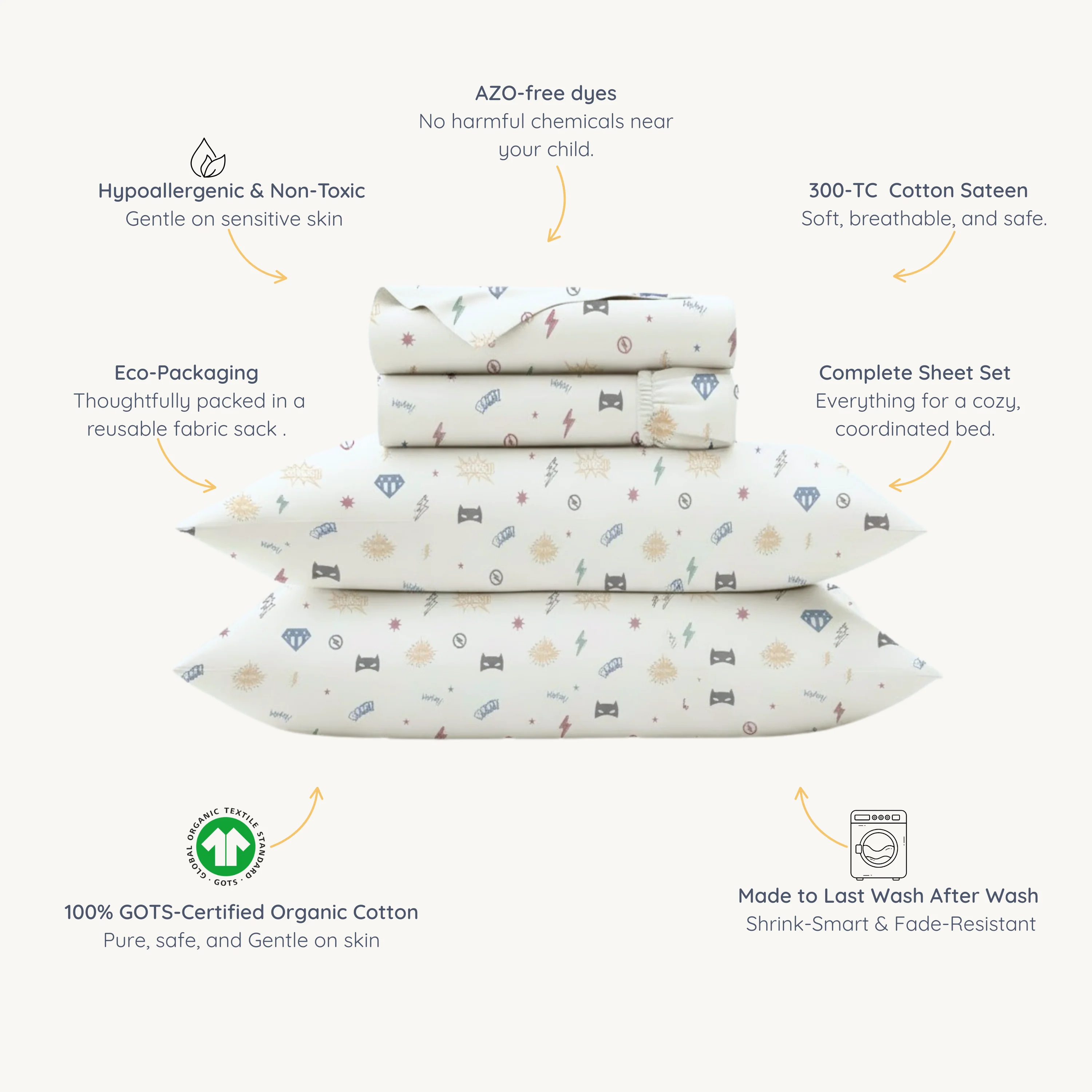 Organic Cotton Sheet Set - Mighty Heros - Image 5