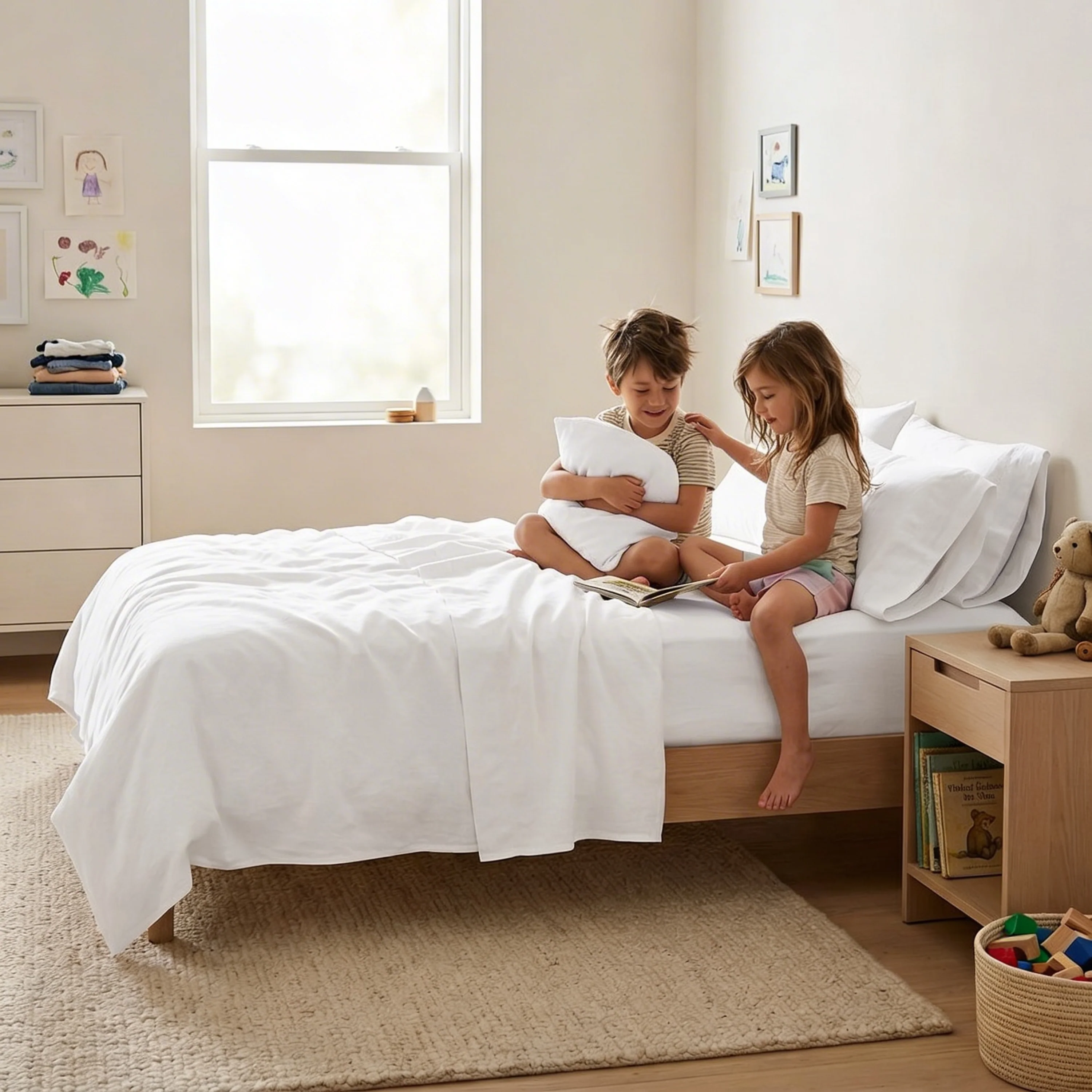 Organic Cotton Sheet Set - Ivory - Image 4