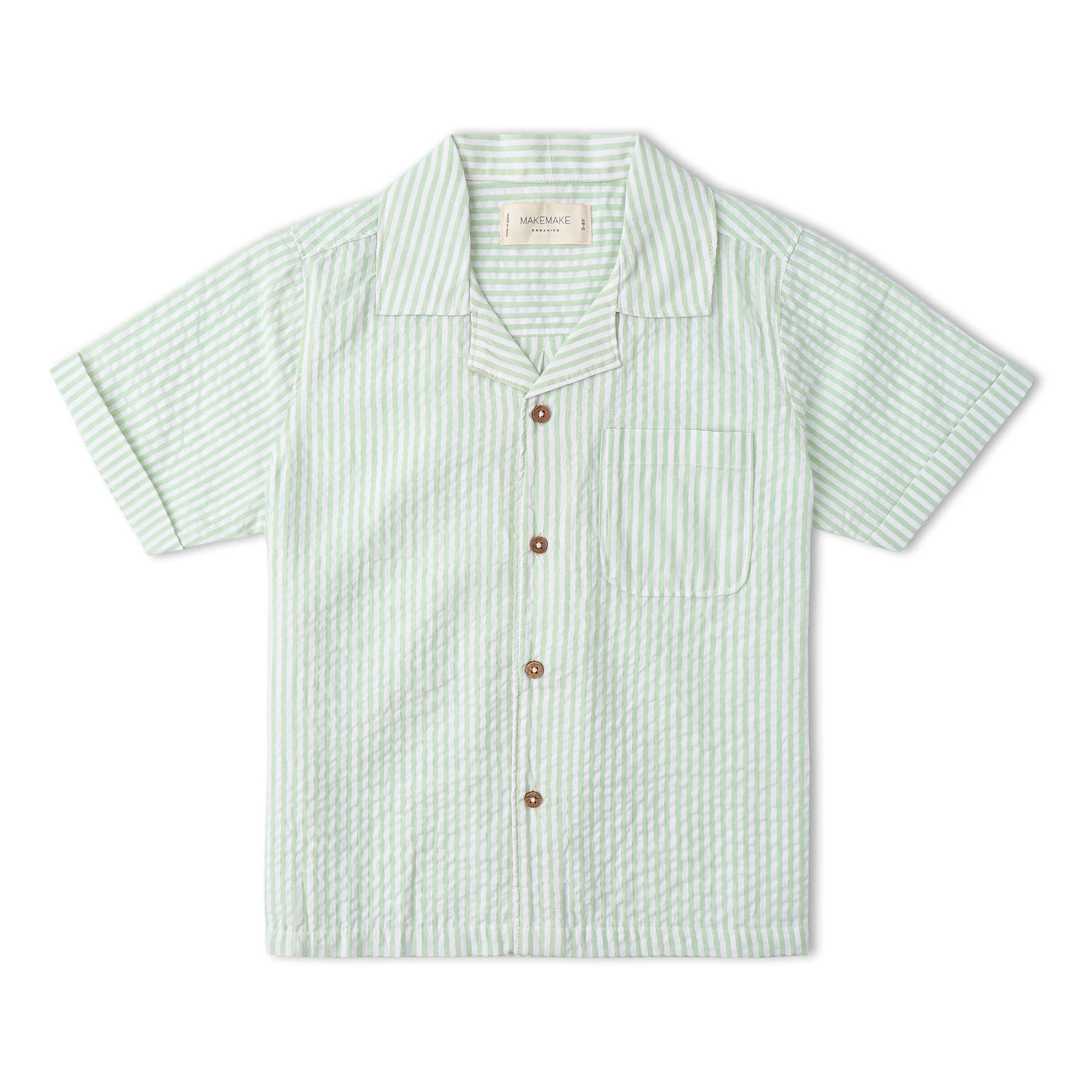 Organic Shirt & Shorts Set - Basil Stripes - Image 4