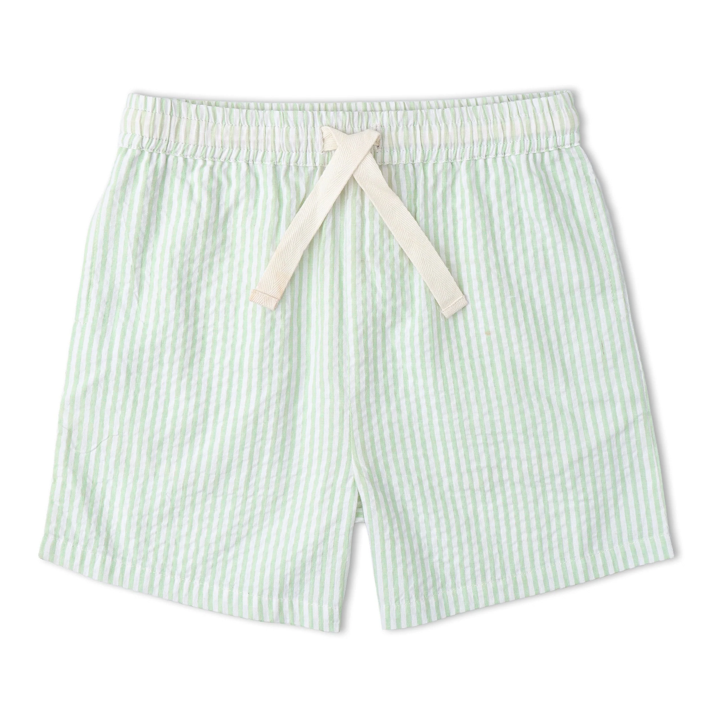 Organic Shirt & Shorts Set - Basil Stripes - Image 5