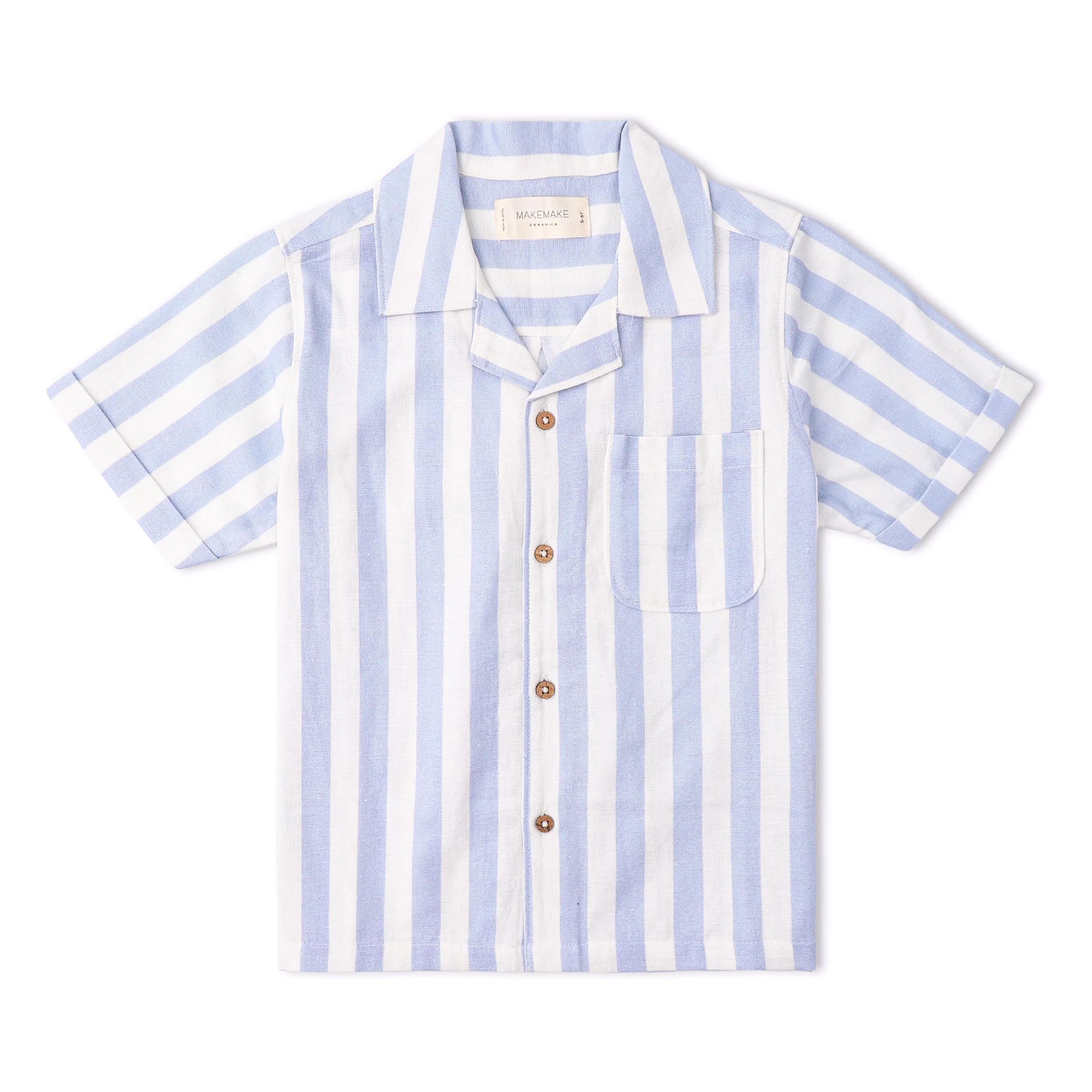 Organic Shirt & Shorts Set - Blue Stripes - Image 4