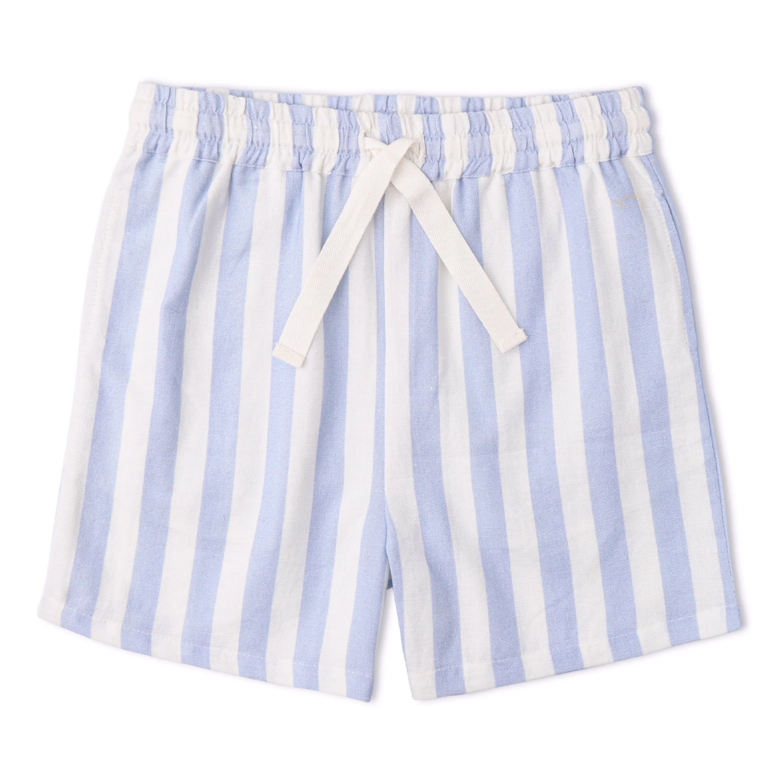 Organic Shirt & Shorts Set - Blue Stripes - Image 5