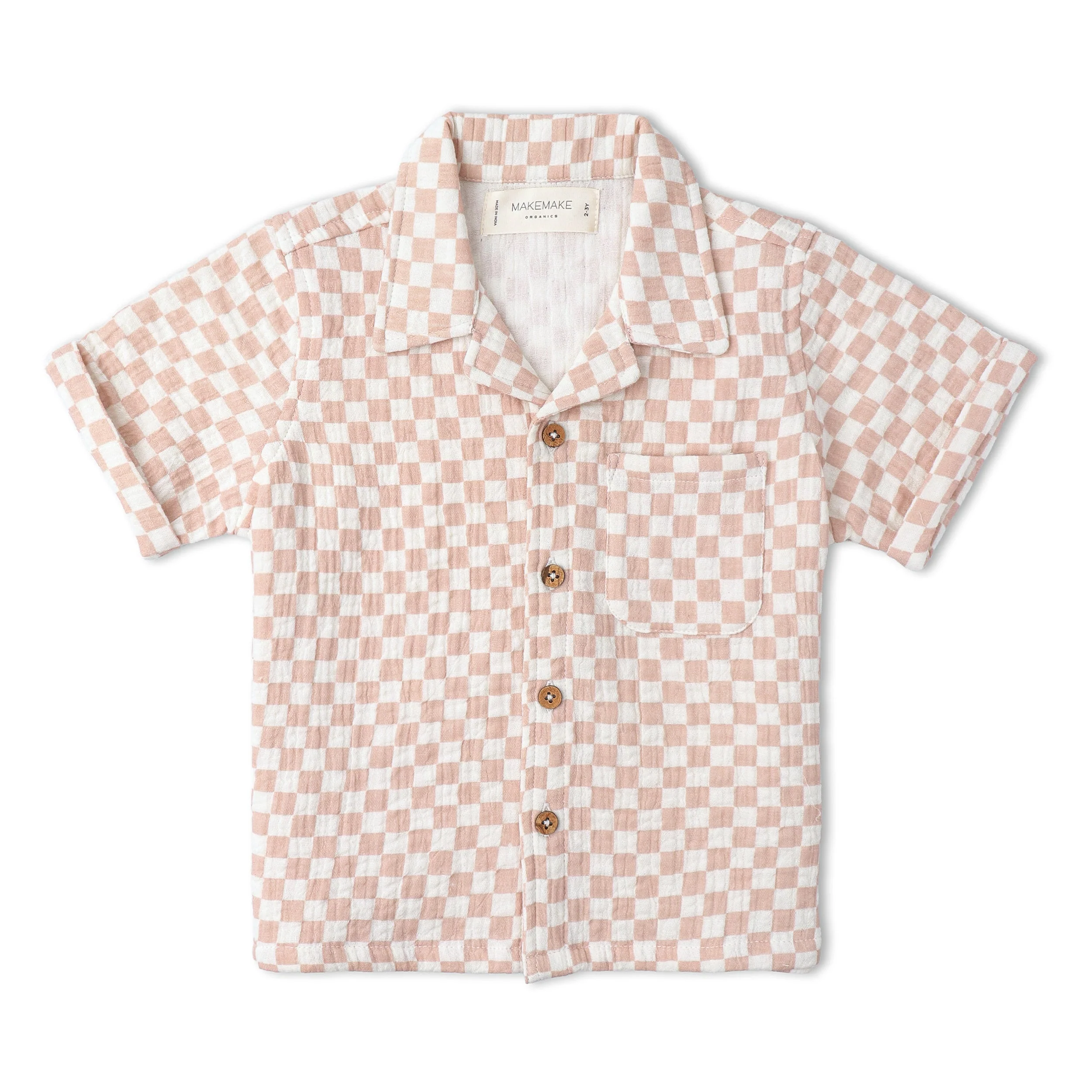 Organic Shirt & Shorts Set - Brick Checks - Image 4