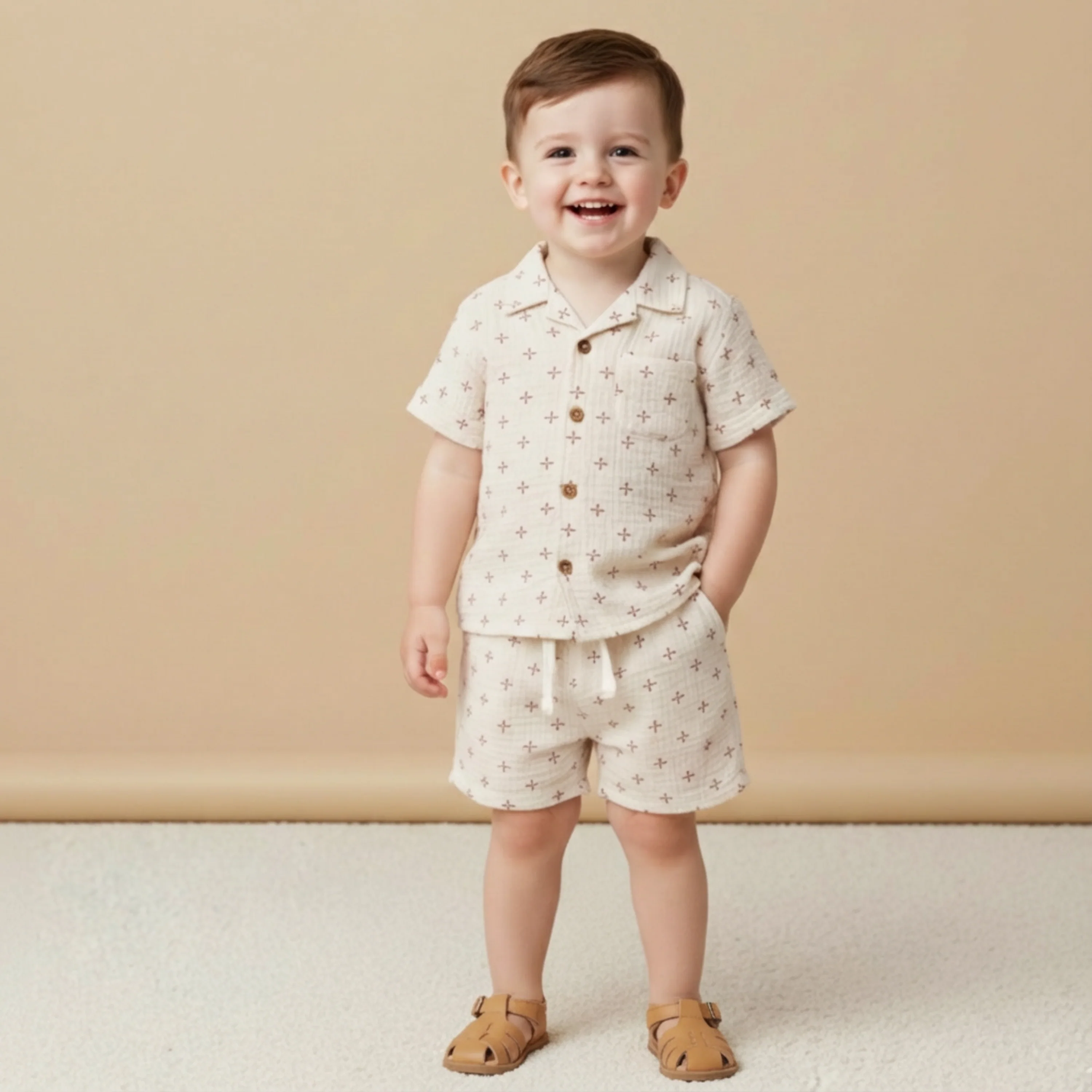 Organic Shirt & Shorts Set - Cross - Image 3