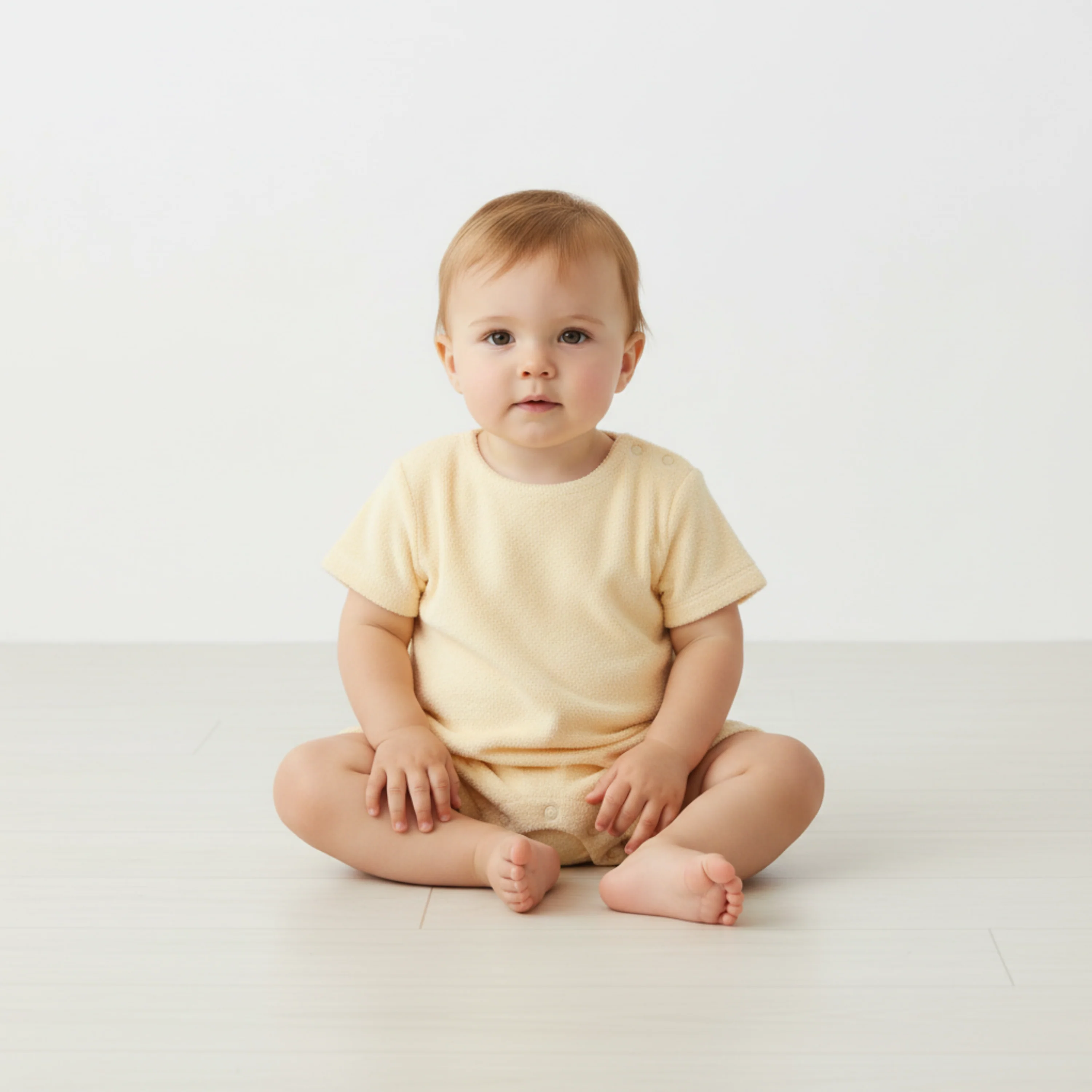Organic Short Romper - Butter Yellow - Image 3