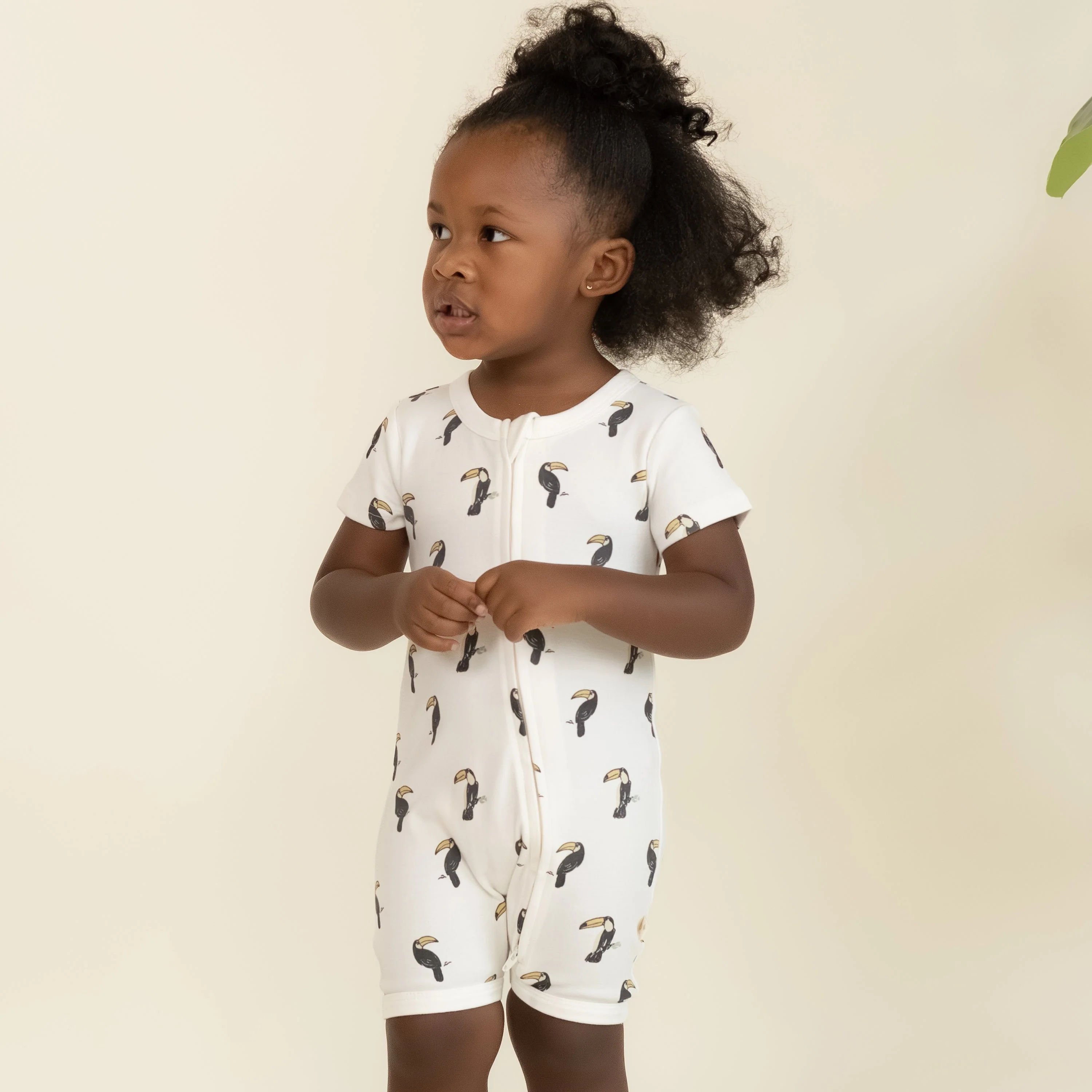 Organic Short Zip Romper - Toucan - Image 3