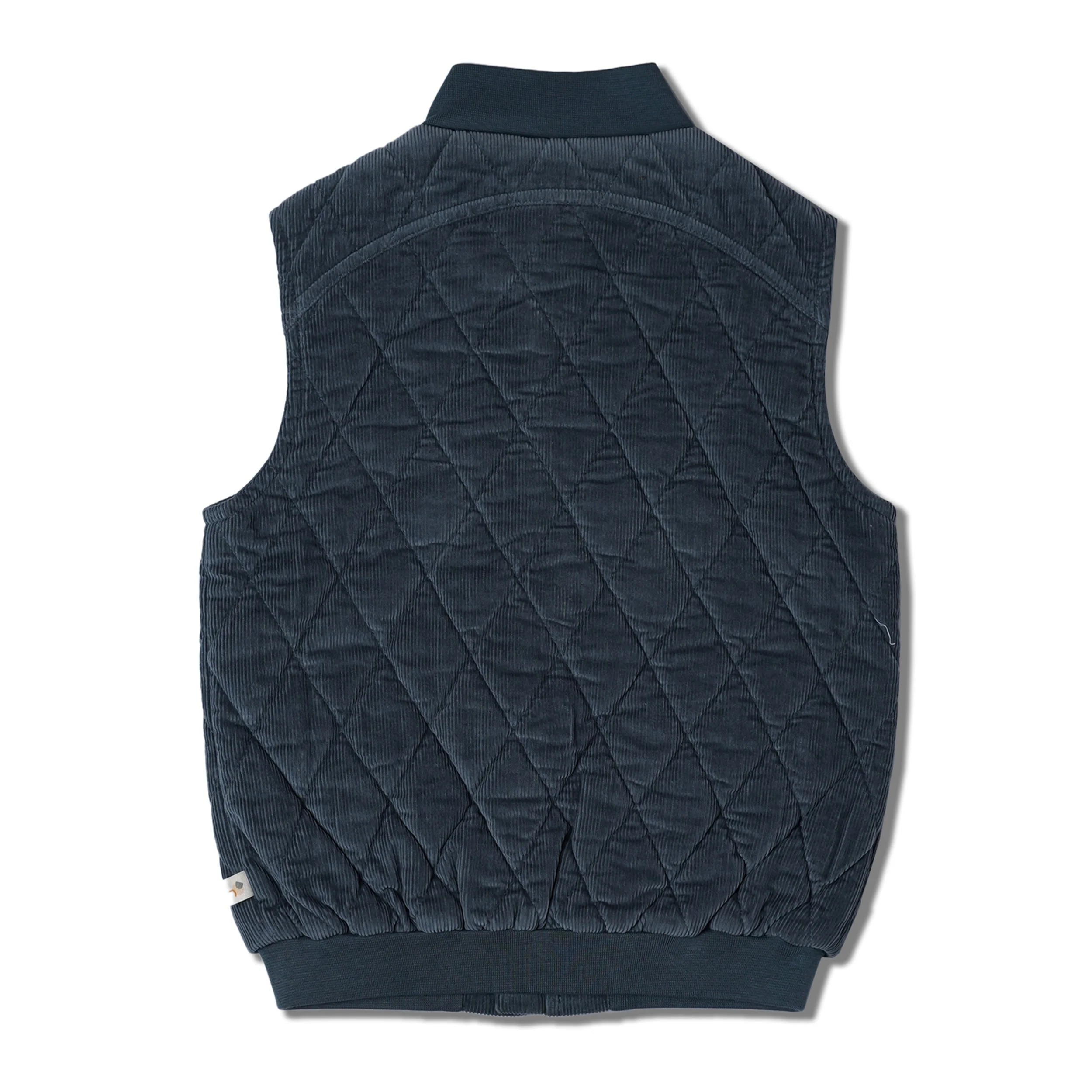 Organic Sleeveless Quilted Corduroy Jacket - Hale Navy - Image 4