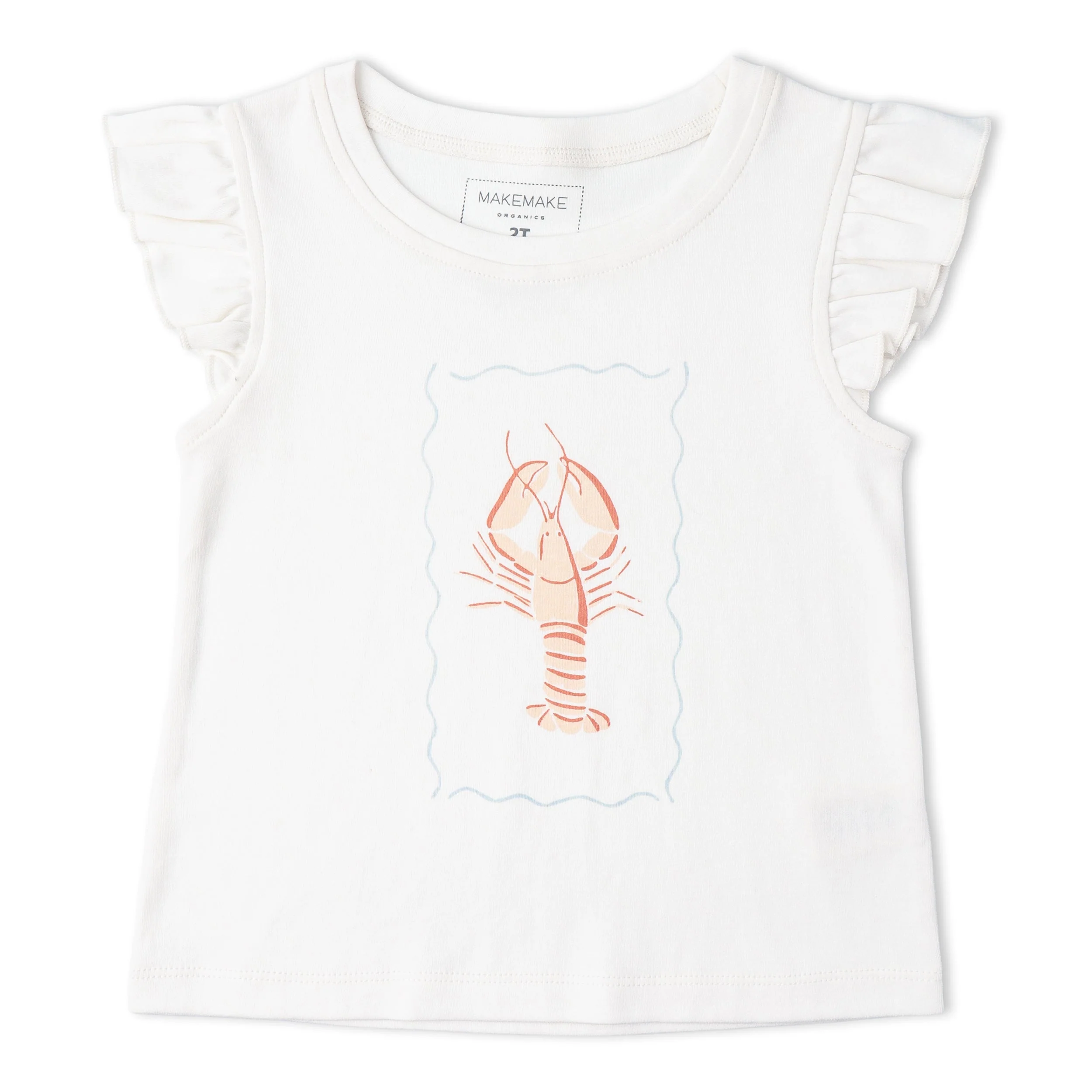 Organic Sleeveless Flutter Top & Shorts Set - Lobster - Image 5