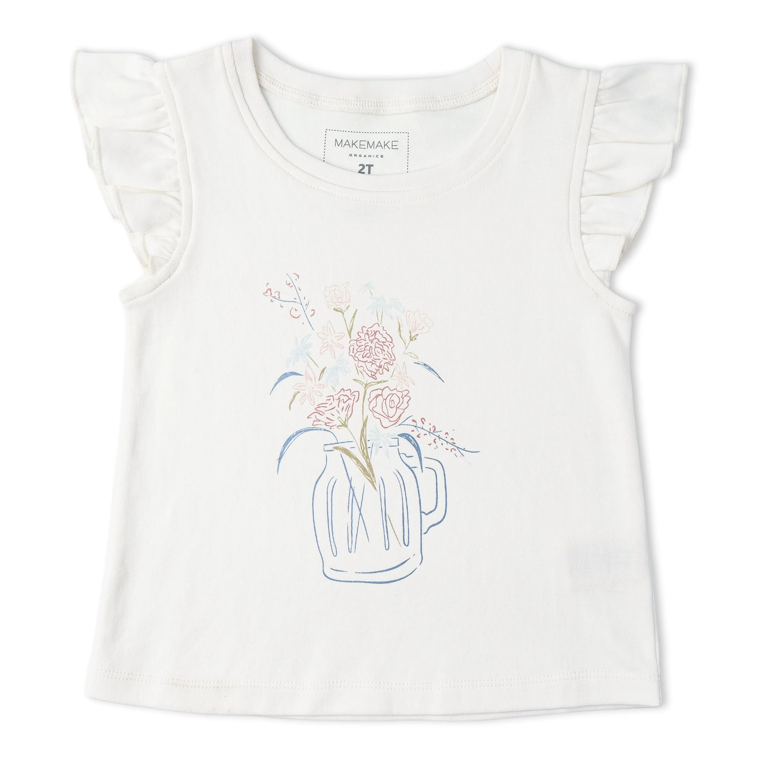 Organic Sleeveless Flutter Top & Shorts Set - Spring Floral - Image 4