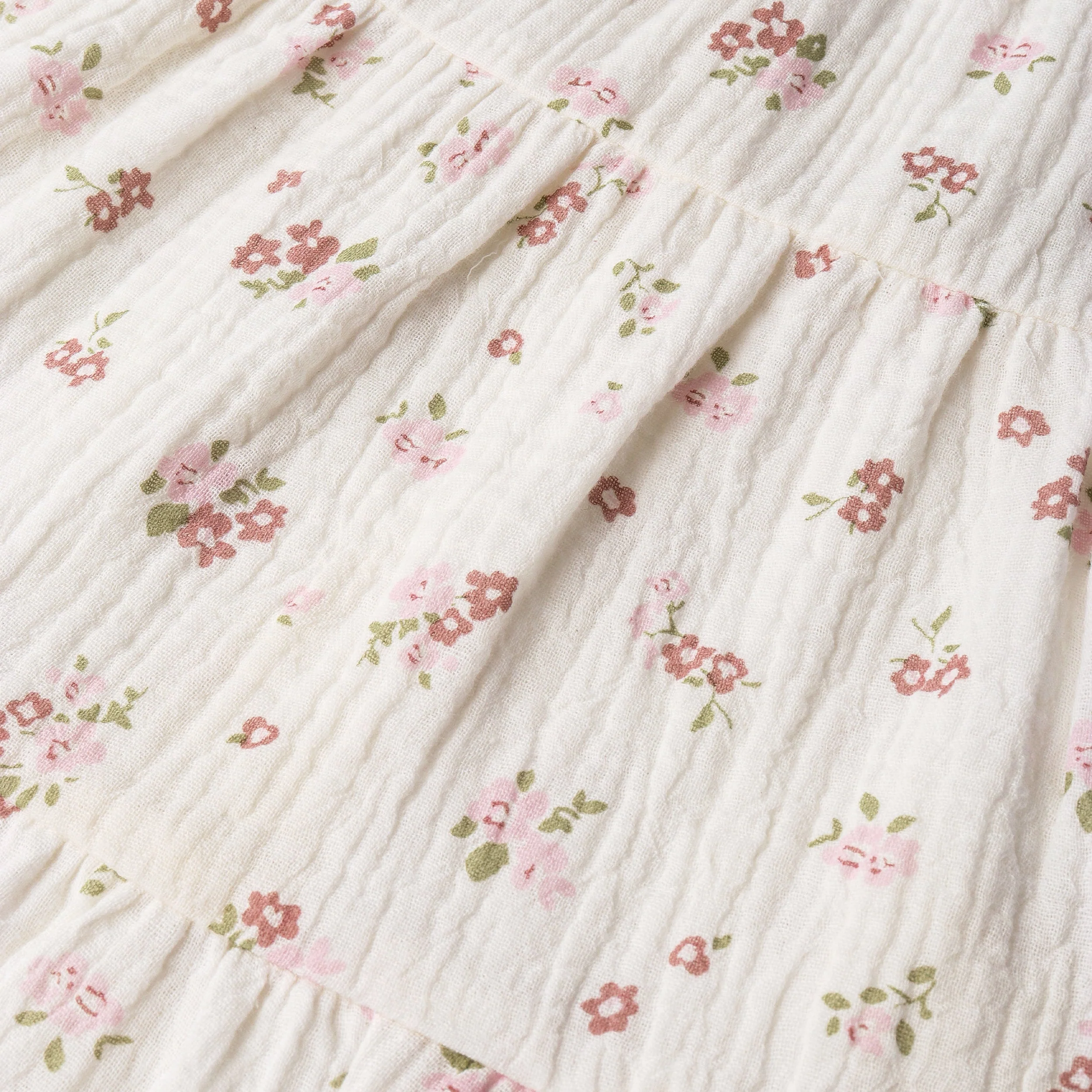 Organic Sleeveless Ruffle Bubble Romper - Blush Floral - Image 4