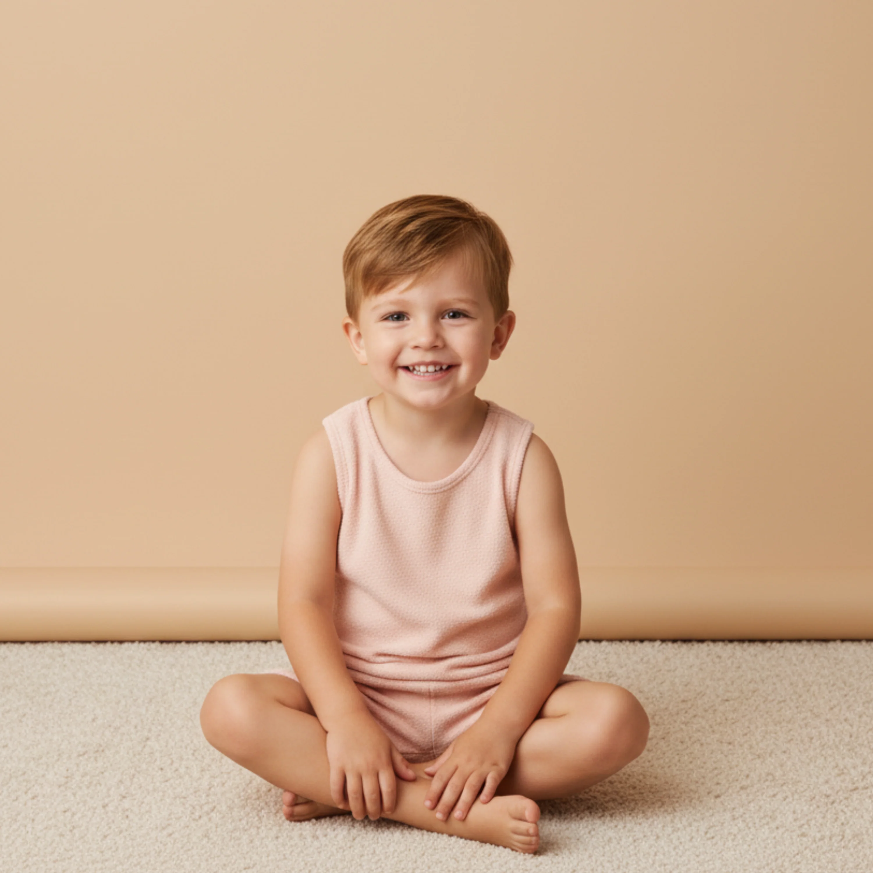 Organic Sleeveless Tee & Shorts Set - Blush - Image 3