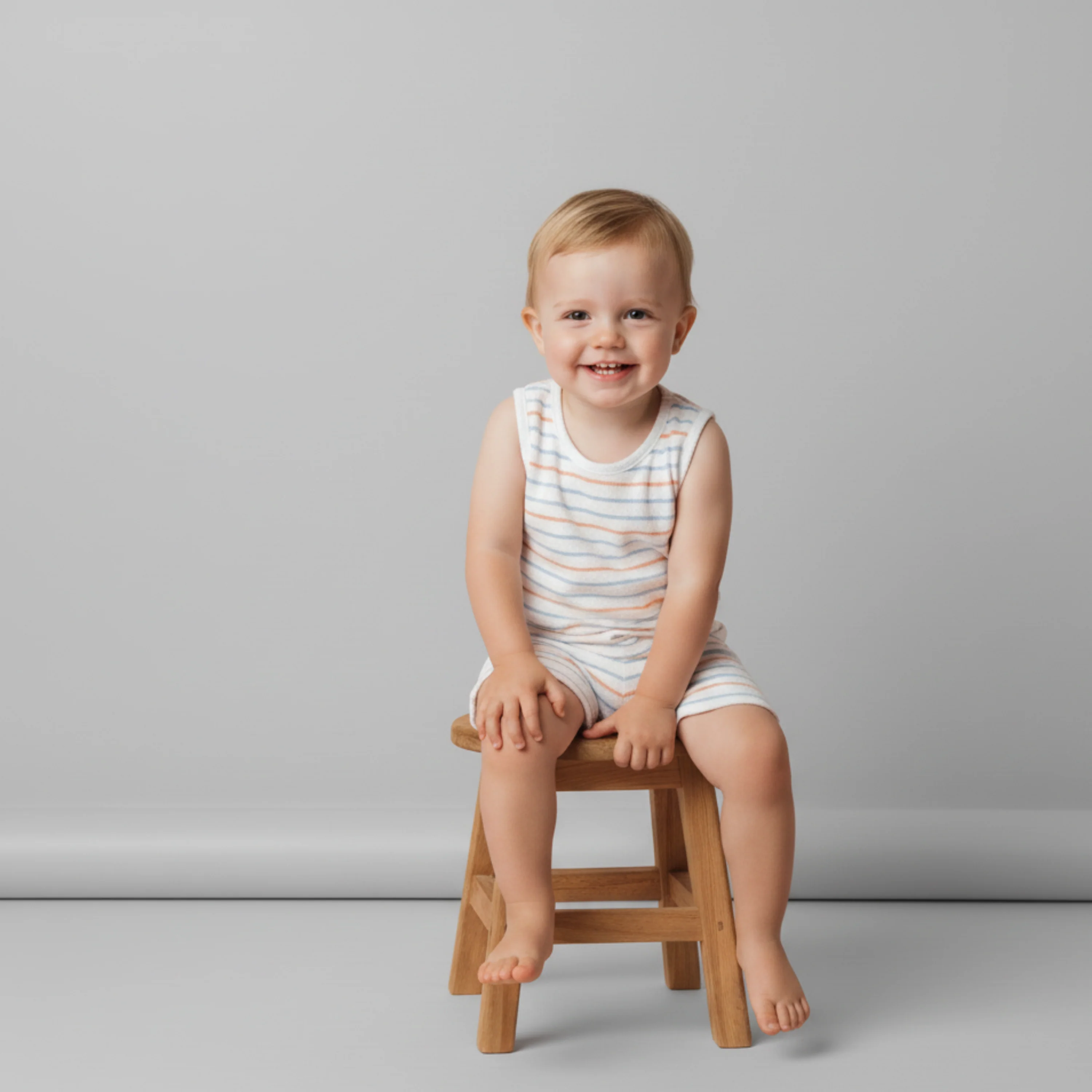 Organic Sleeveless Tee & Shorts Set - Cabana Stripes - Image 3