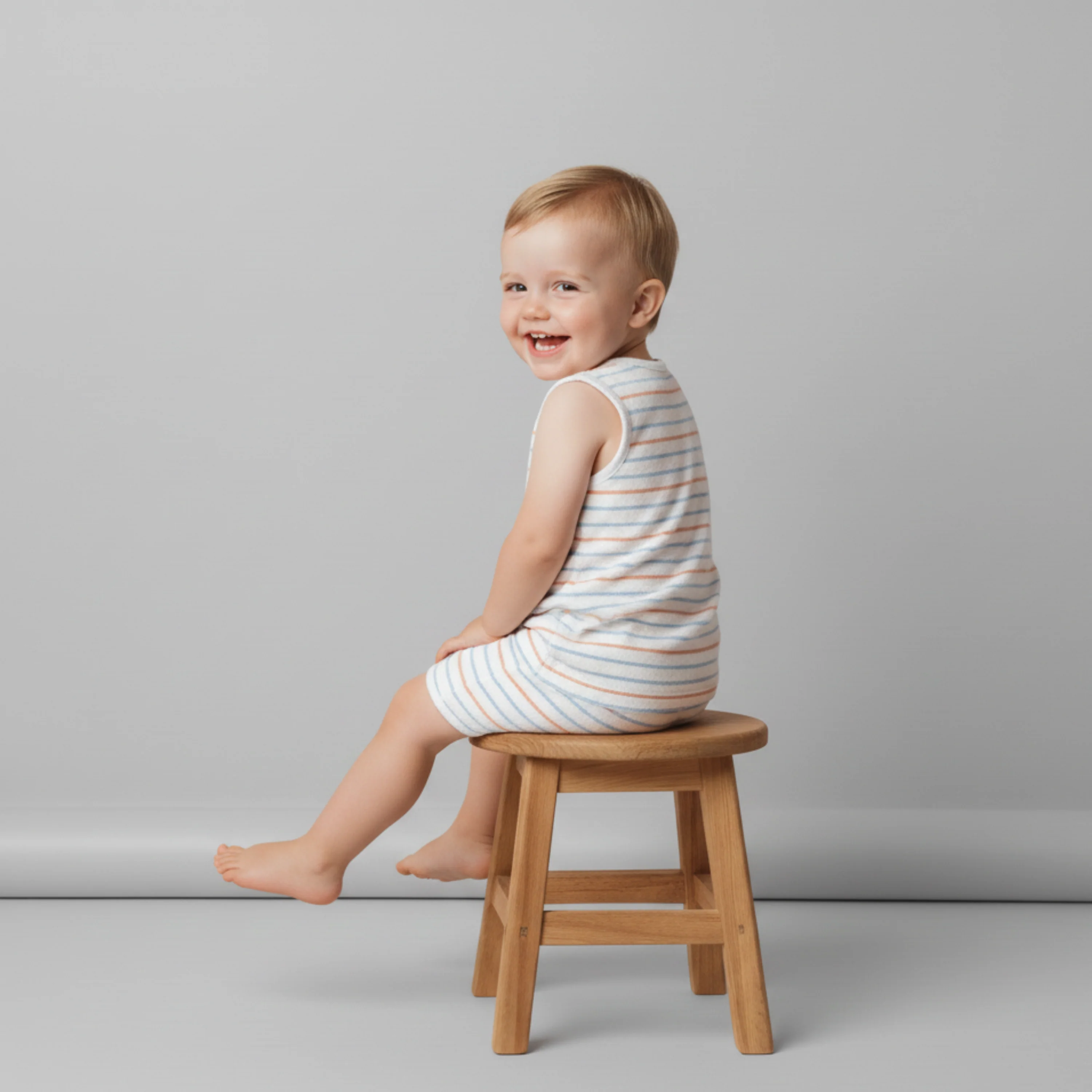 Organic Sleeveless Tee & Shorts Set - Cabana Stripes - Image 4