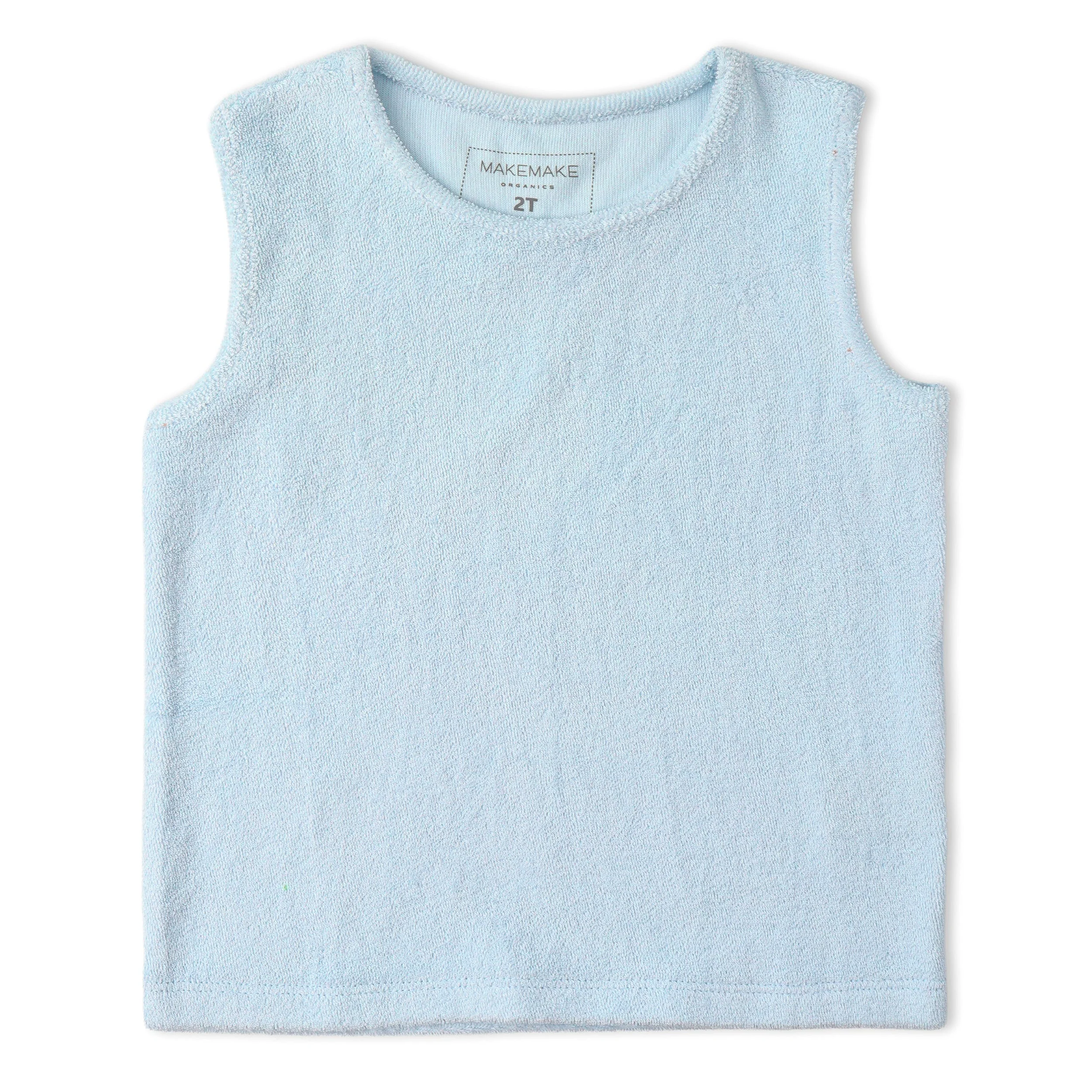 Organic Sleeveless Tee & Shorts Set - Light Blue - Image 4