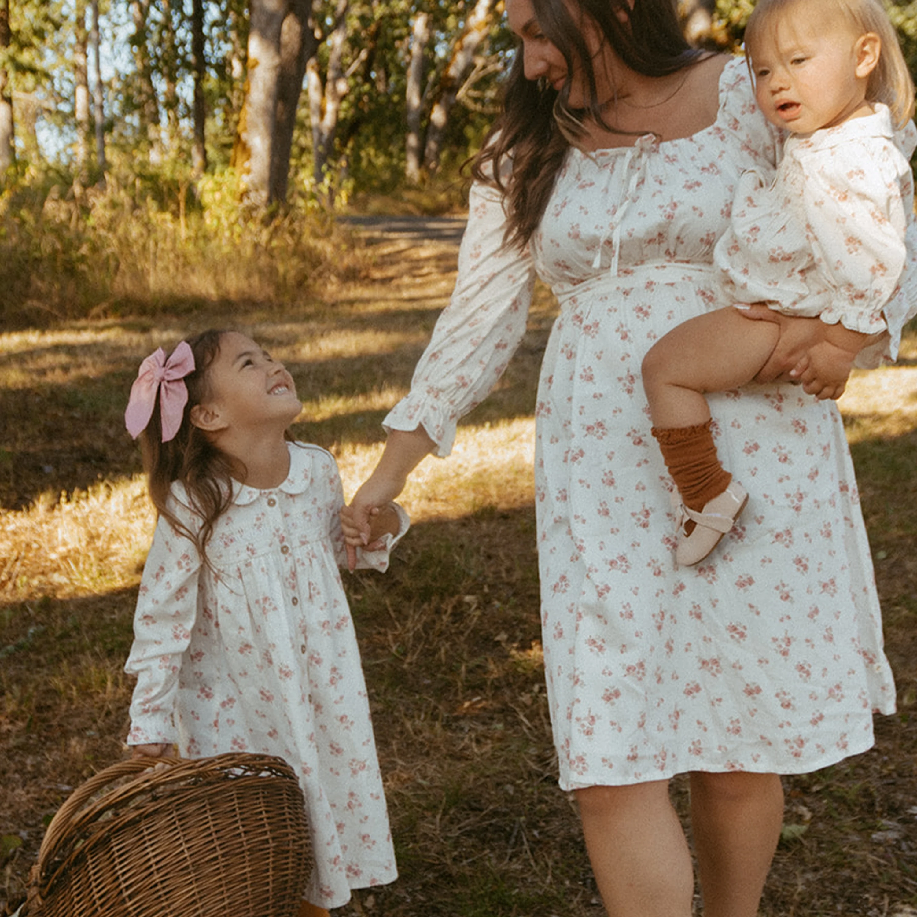 Organic Smocked Button Dress - Rustic Rose - Image 3