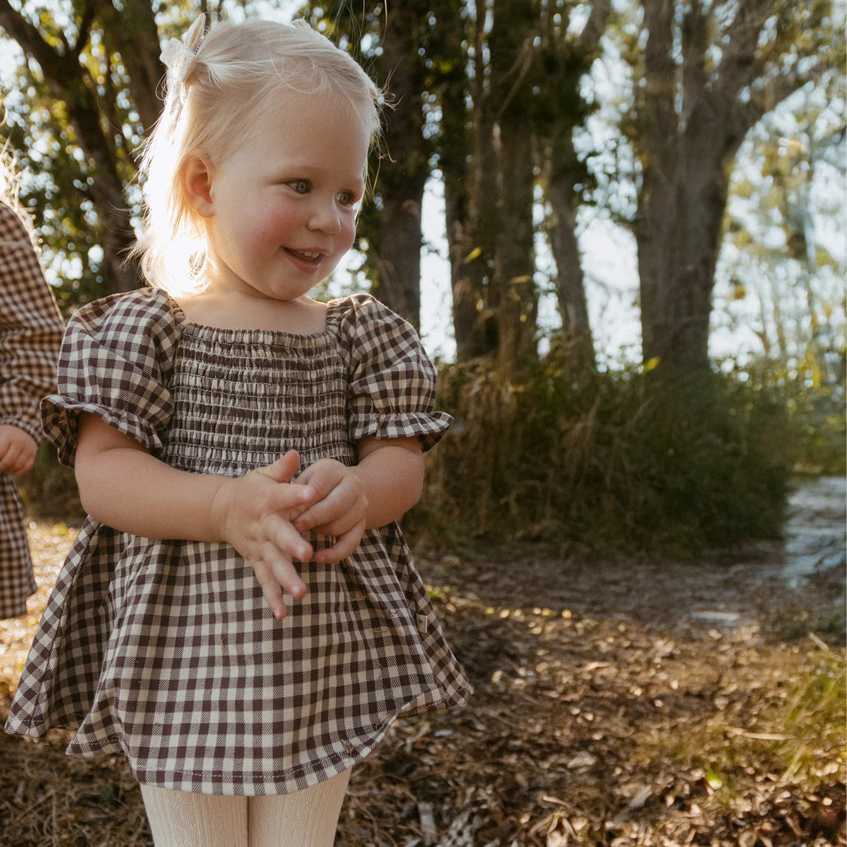 Organic Smocked Dress W/ Bloomers - Gingham Checks