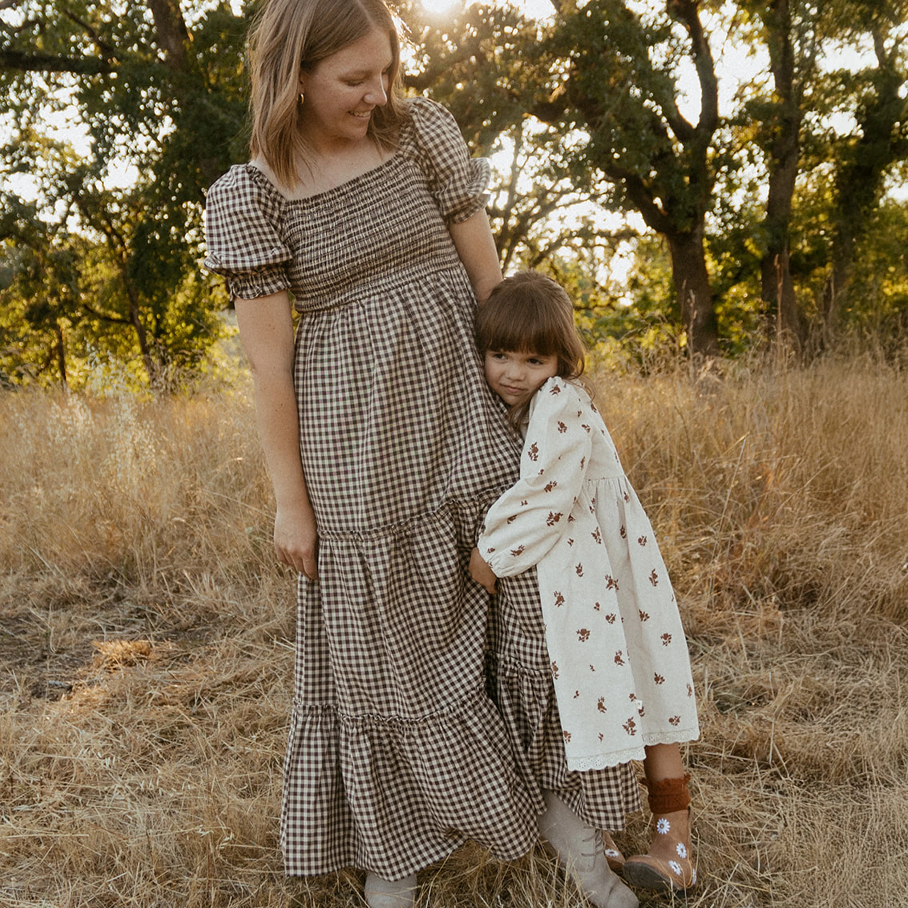 Organic Smocked Tiered Dress - Gingham Checks - Image 3