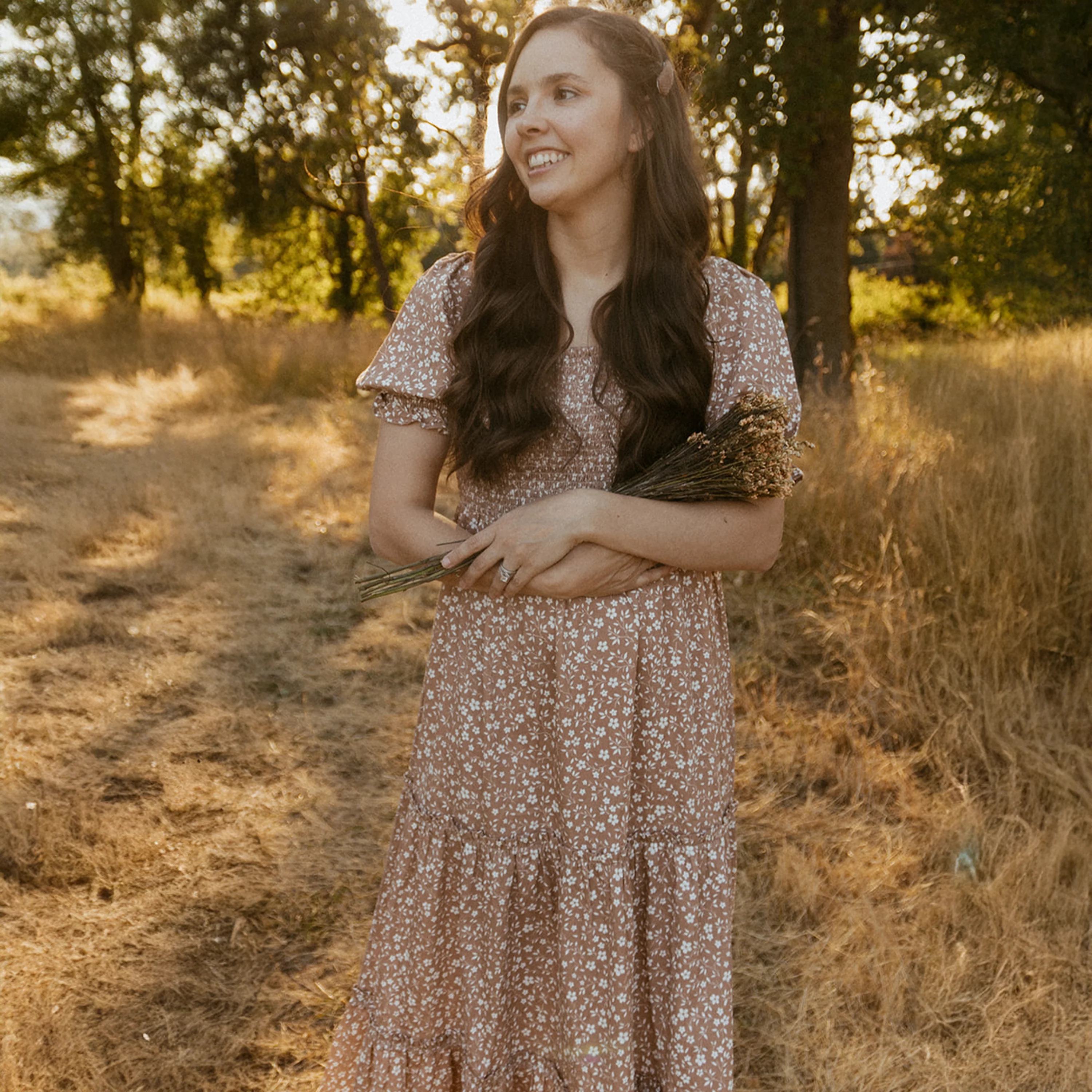 Organic Smocked Tiered Dress - Harvest