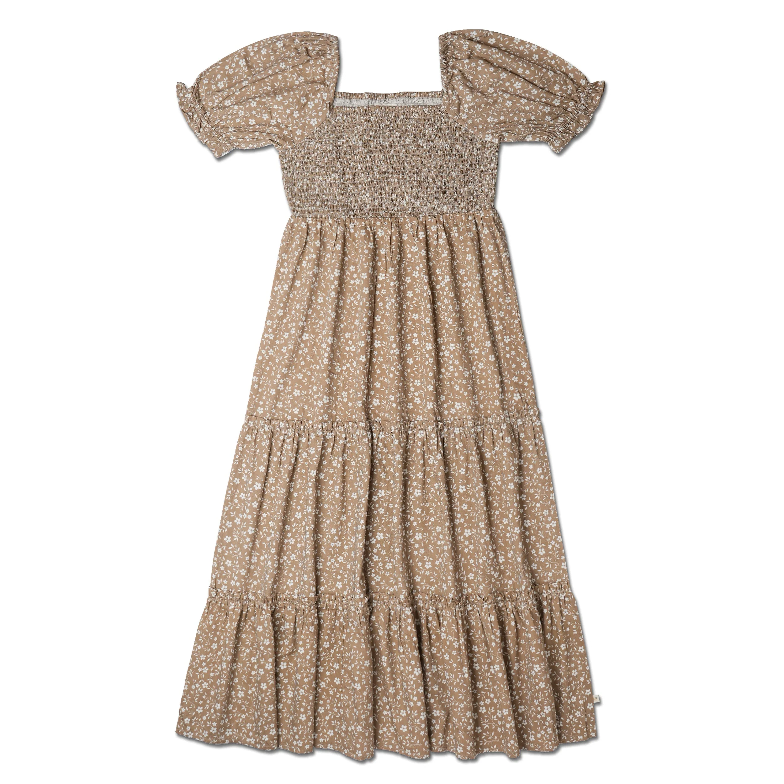 Organic Smocked Tiered Dress - Harvest - Image 2