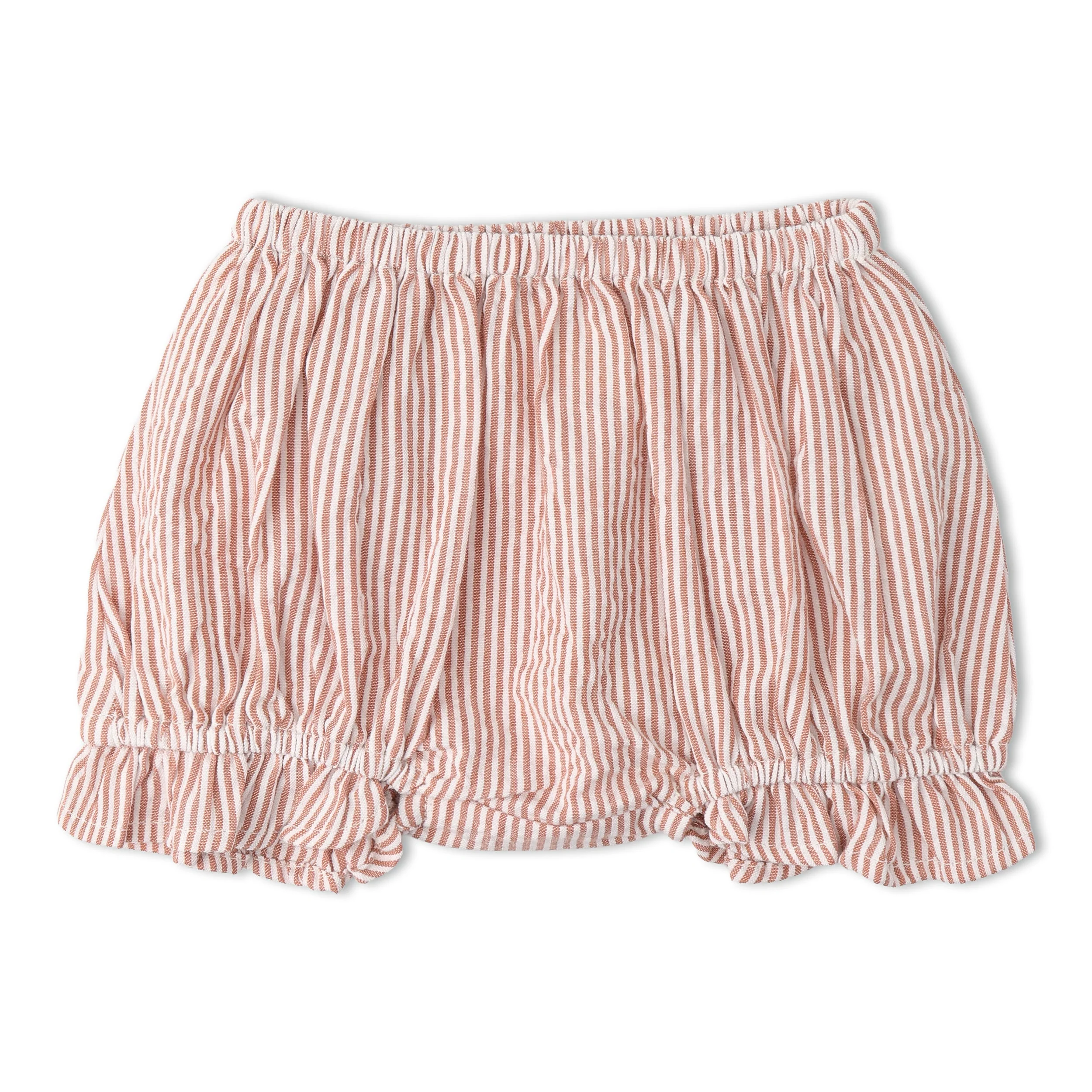 Organic Smocked Top And Bloomer Set - Coral Stripes - Image 5