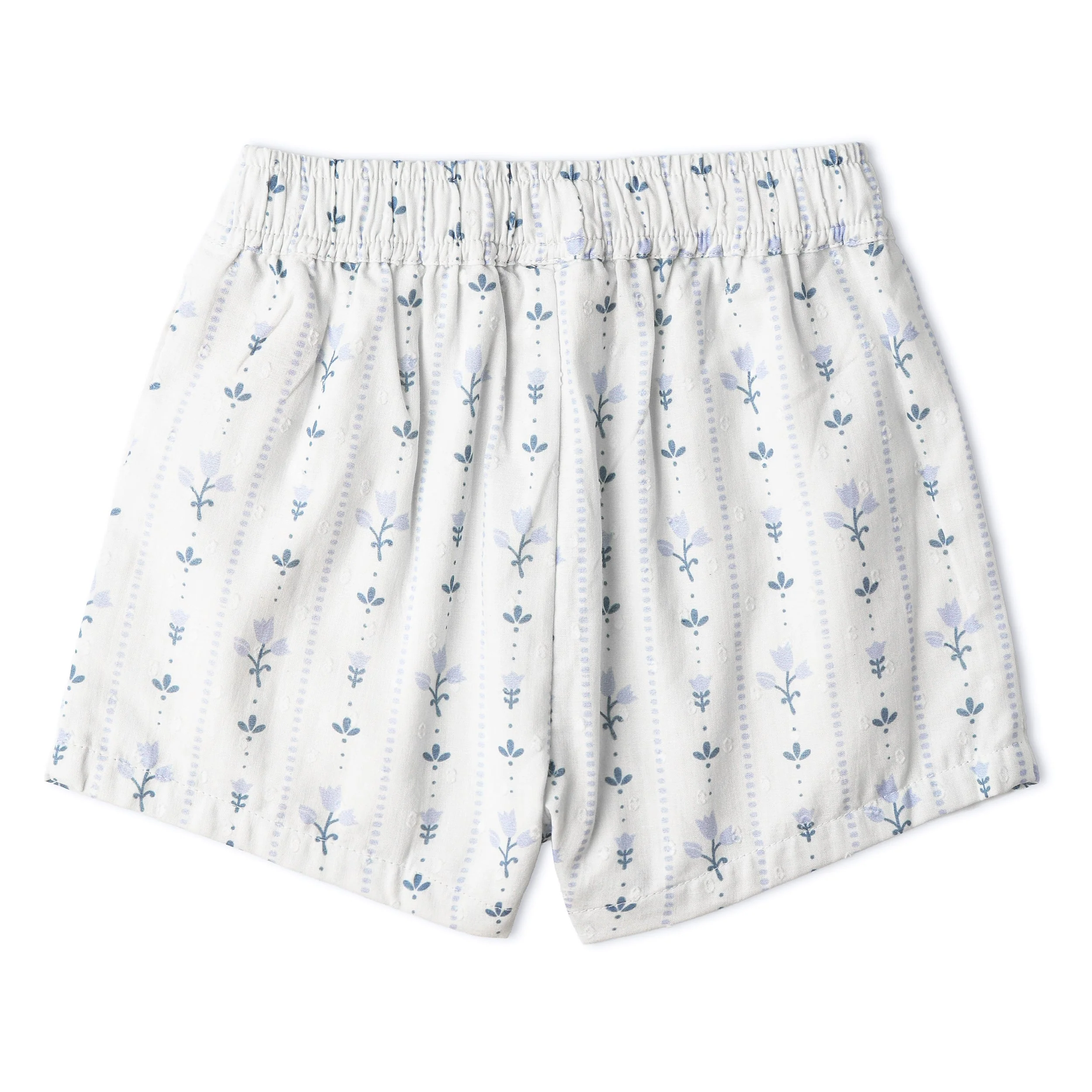 Organic Smocked Top & Shorts Set - Blue Vines - Image 7